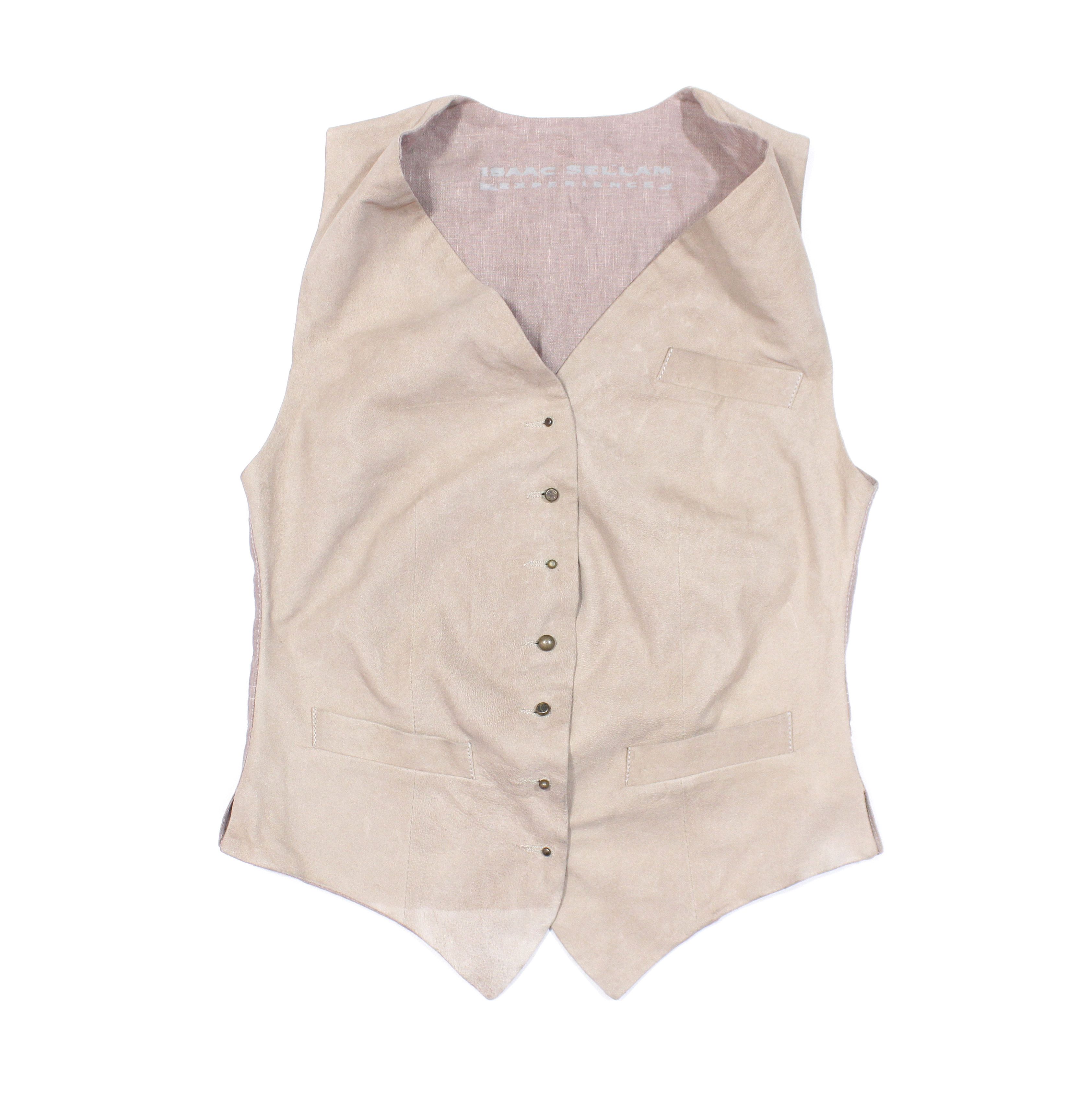 Isaac Sellam Experience Deerskin Leather Cowboy Vest Size XS / US 0-2 / IT 36-38 - 2 Thumbnail