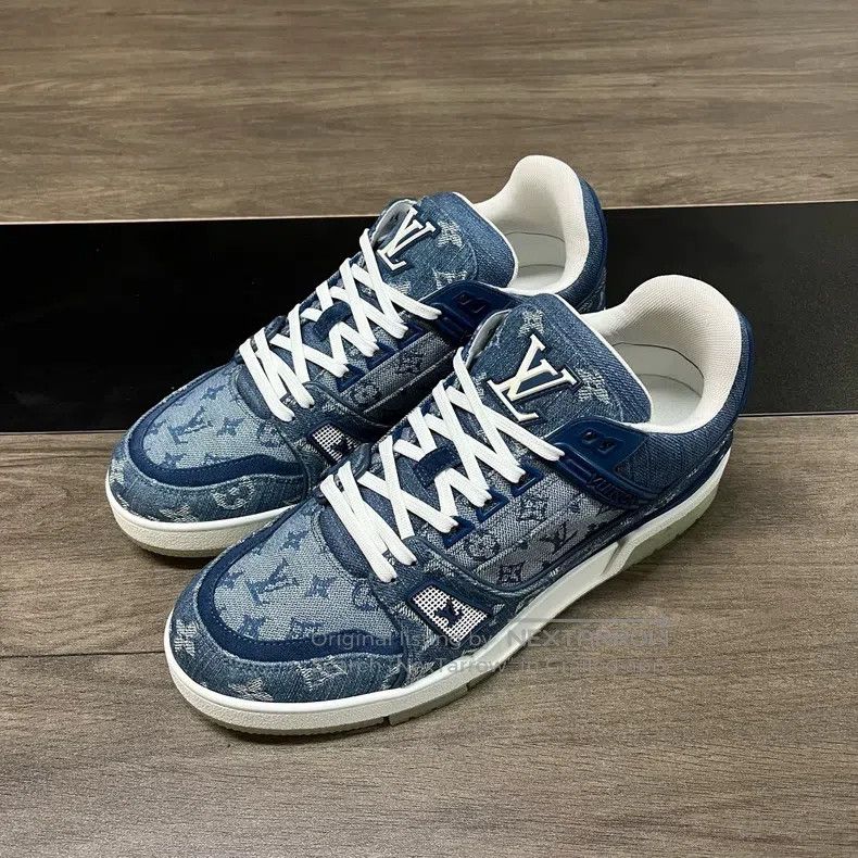 Louis Vuitton Trainer Blue Jeans shoes