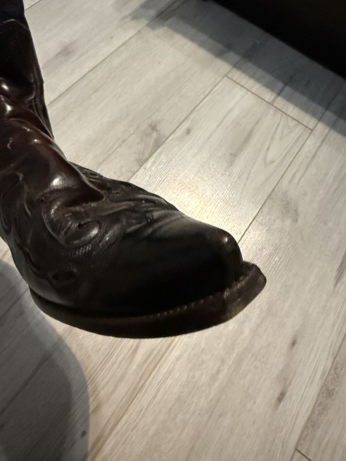 Cowboy Equipment exotic leather cowboy boots western stitched angled heel Size US 10.5 / EU 43-44 - 6 Thumbnail