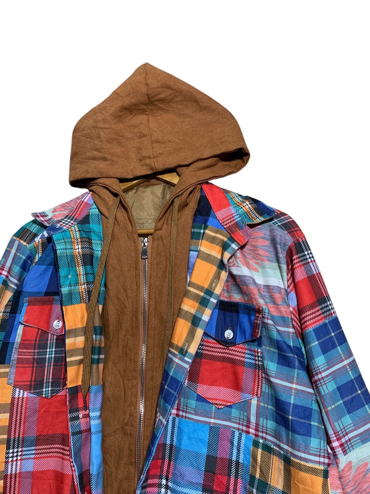 Japanese Brand 🔥PATCHWORKS DESIGNS ZIPPER HOODIE JACKETS Size US L / EU 52-54 / 3 - 4 Thumbnail