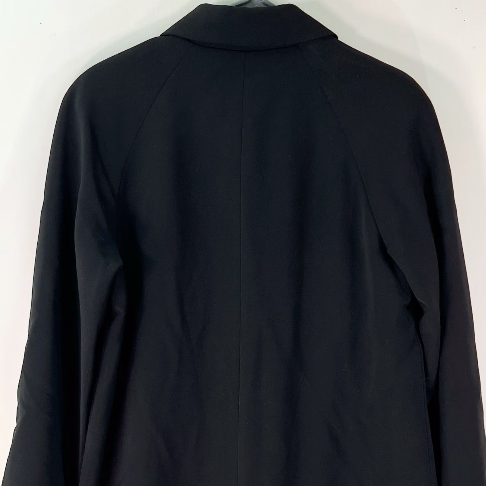 Vintage Gallery Trench Coat Women Long Sleeve Button Front Water Repellent Black Size 4P 46" 100% Polyester, 2-7? Size S / US 4 / IT 40 - 5 Thumbnail