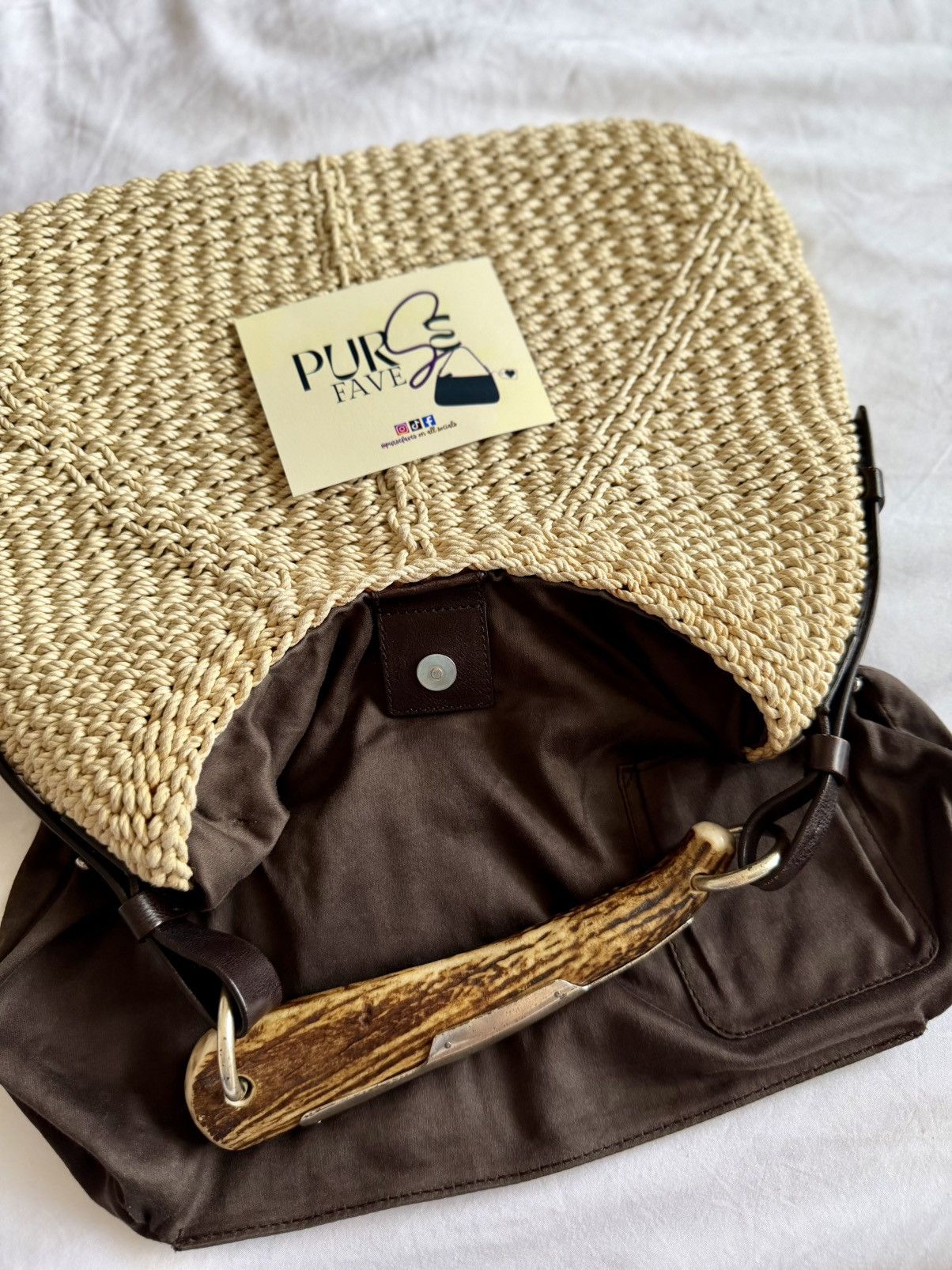 Yves Saint Laurent Yves Saint Laurent Mombasa Raffia Tom Ford Hobo Shoulder Bag Size ONE SIZE - 12 Thumbnail