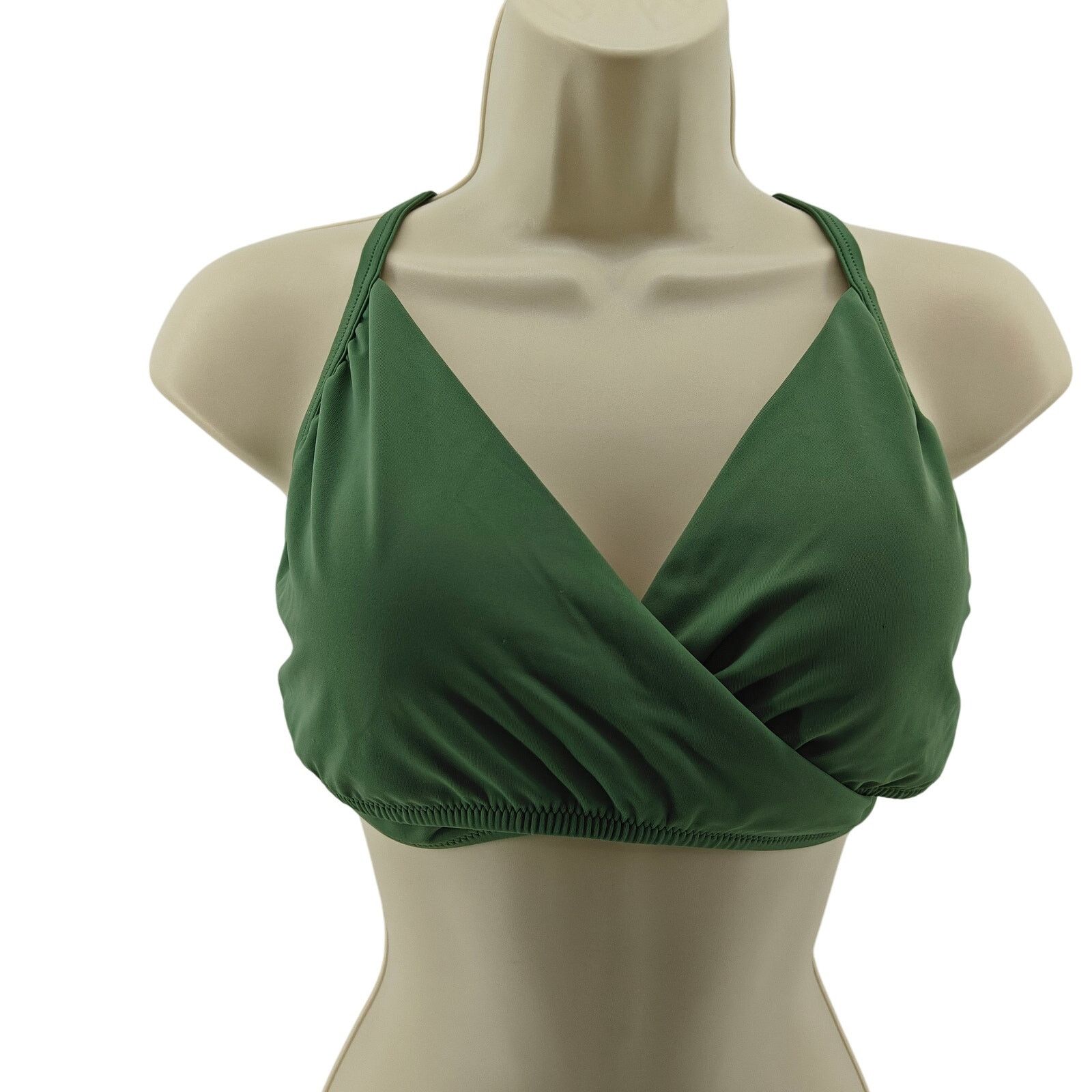 Victoria's Secret Victoria Secret Pink Swim Bikini Top Large Green Solid Wrap Size ONE SIZE - 1 Thumbnail