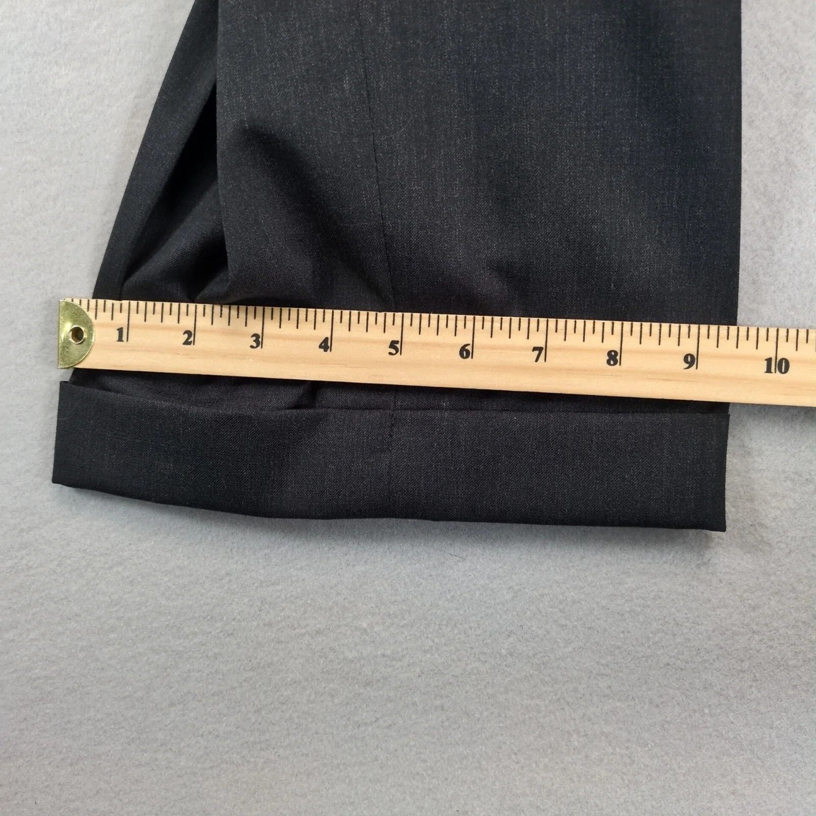 Joseph & Feiss Joseph & Feiss Black Wool Dress Pants Men's 44x27 Straight Size 44S - 8 Thumbnail