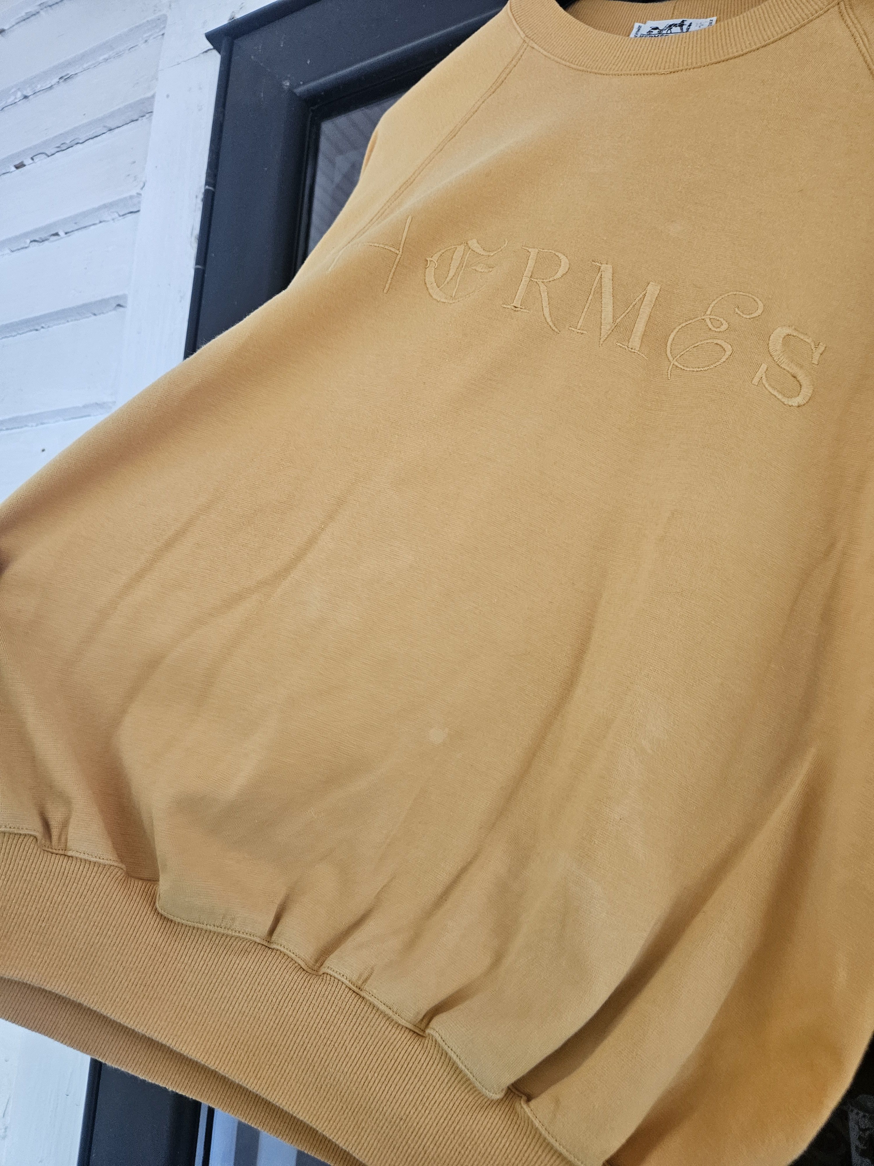 Hermes Hermes Yellow Soft Cotton Crewneck Sweater Size US M / EU 48-50 / 2 - 5 Thumbnail