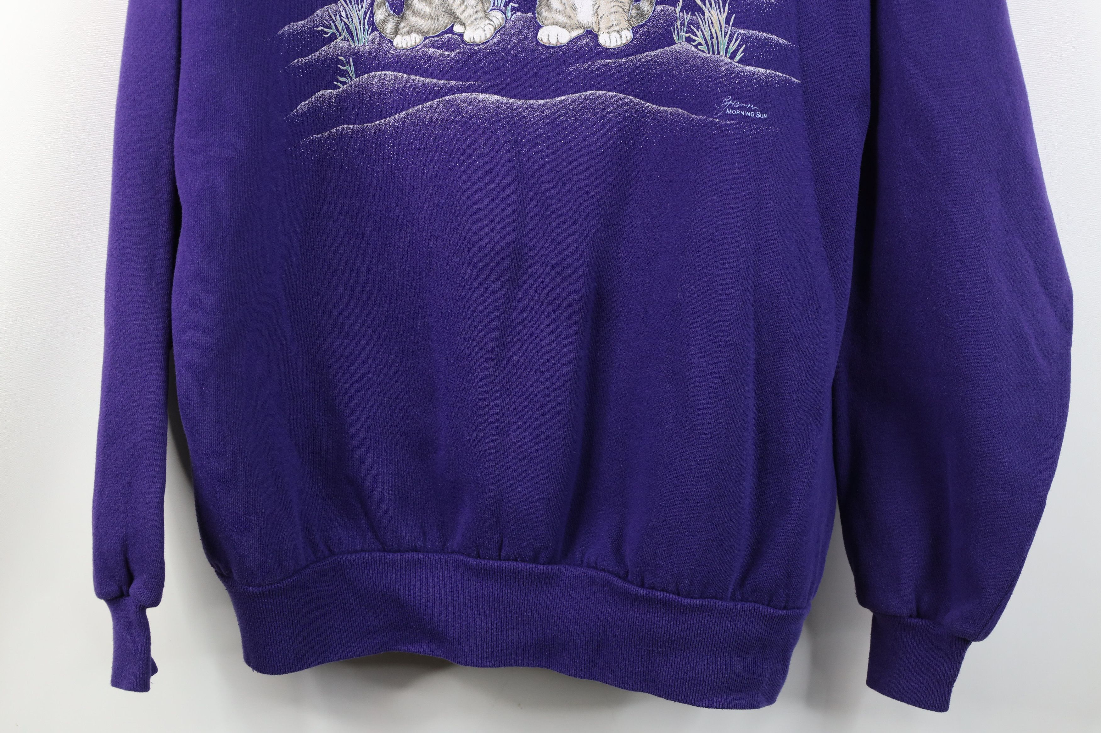 Vintage Vintage 90s Streetwear Christmas Cat Kitten Sweatshirt Size L / US 10 / IT 46 - 3 Thumbnail