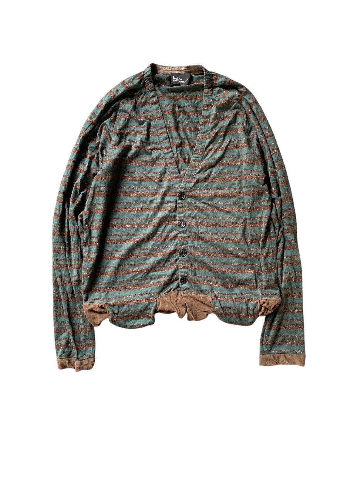 Japanese Brand × Kolor SS14 Kolor Japan stripe Cardigan Size S / US 4 / IT 40 - 1 Thumbnail