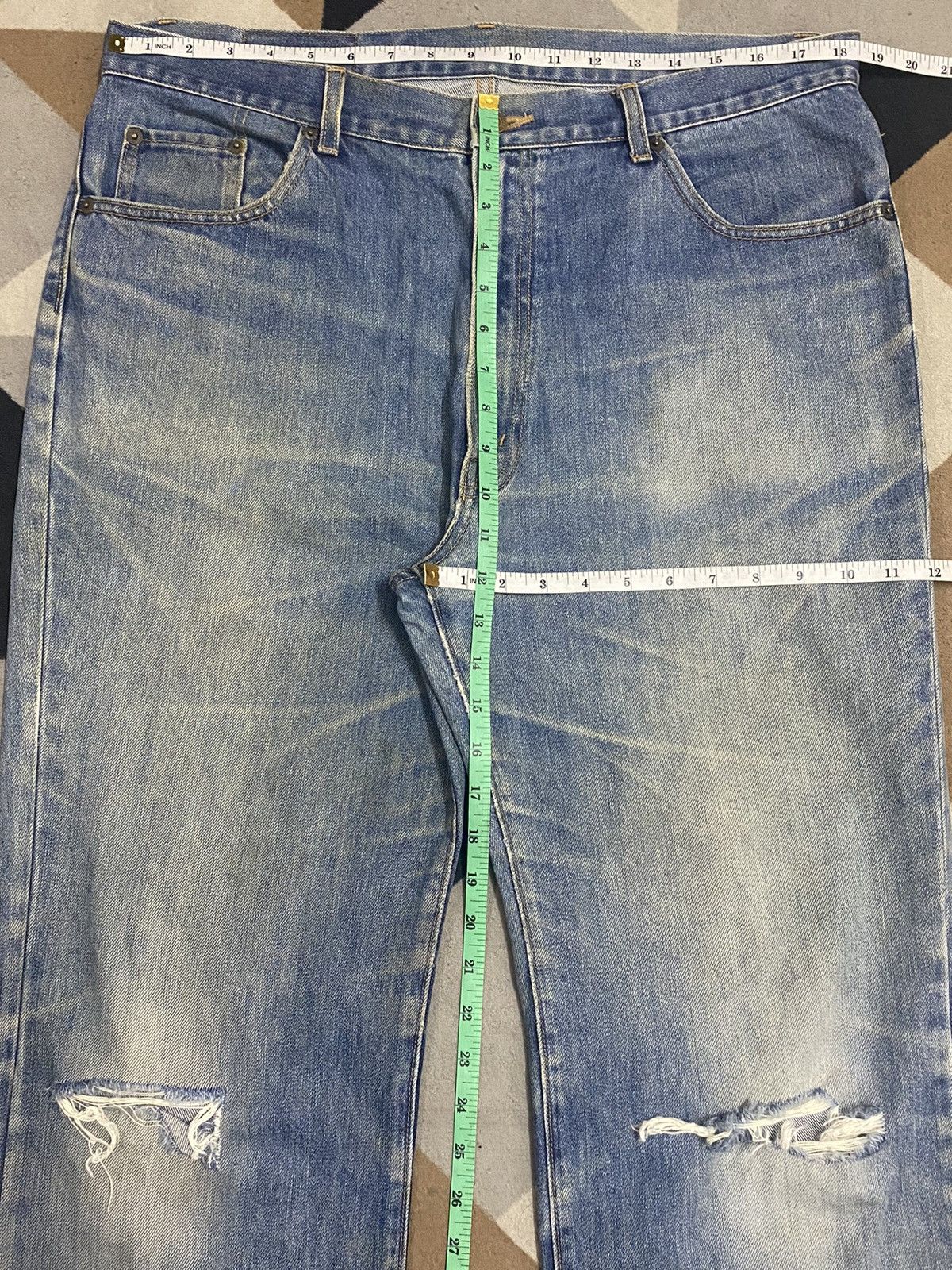 Big John Vintage Big John Gl Heart Distressed Denim Baggy Jeans Size US 37 - 16 Thumbnail