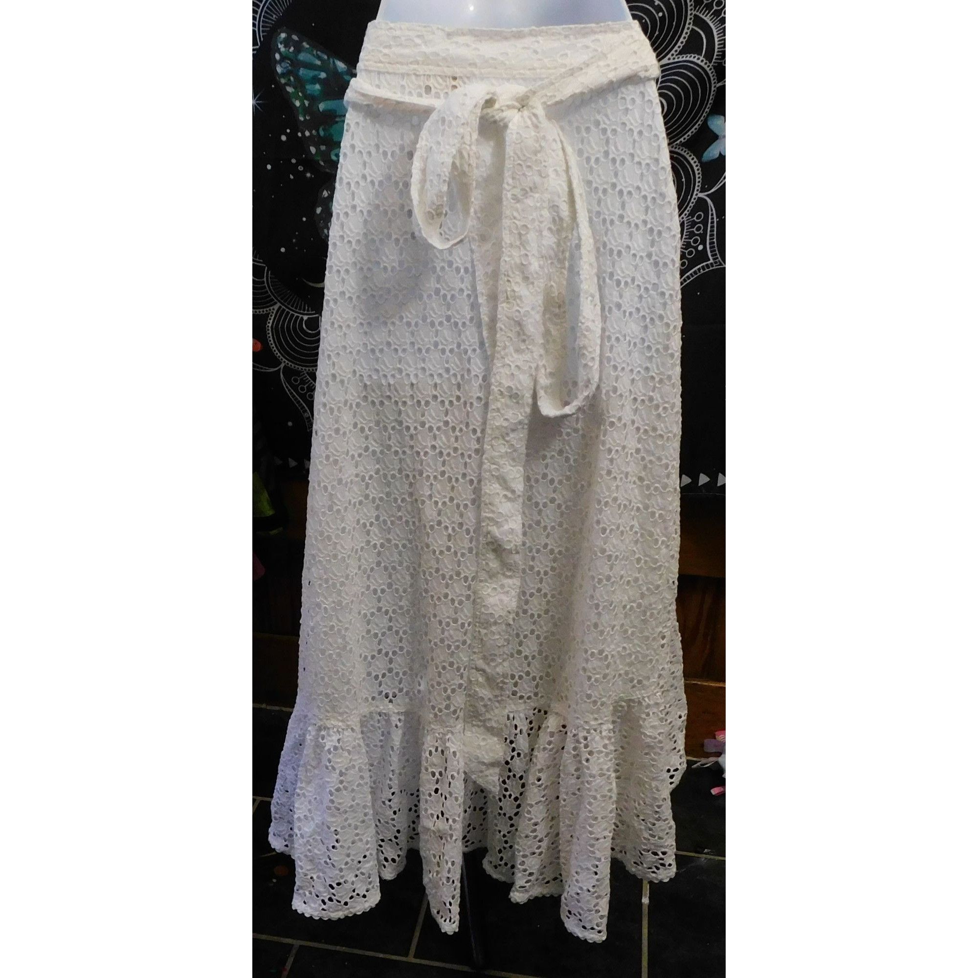 Polo Ralph Lauren Polo Ralph Lauren White Lace Wrap Midi Skirt NWT Size 34" / US 12 / IT 48 - 9 Thumbnail