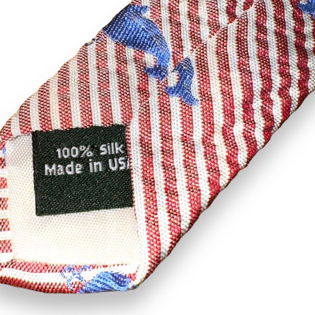 Pendleton 70s Pendleton Red & White Rep Stripe Textured Silk Tie Size ONE SIZE - 5 Thumbnail