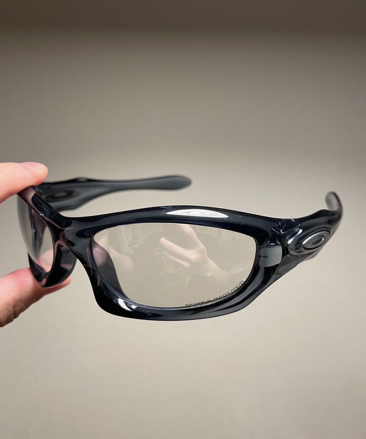 image of Oakley Monster Dog Crystal Black Sunglasses in Blue, Men's