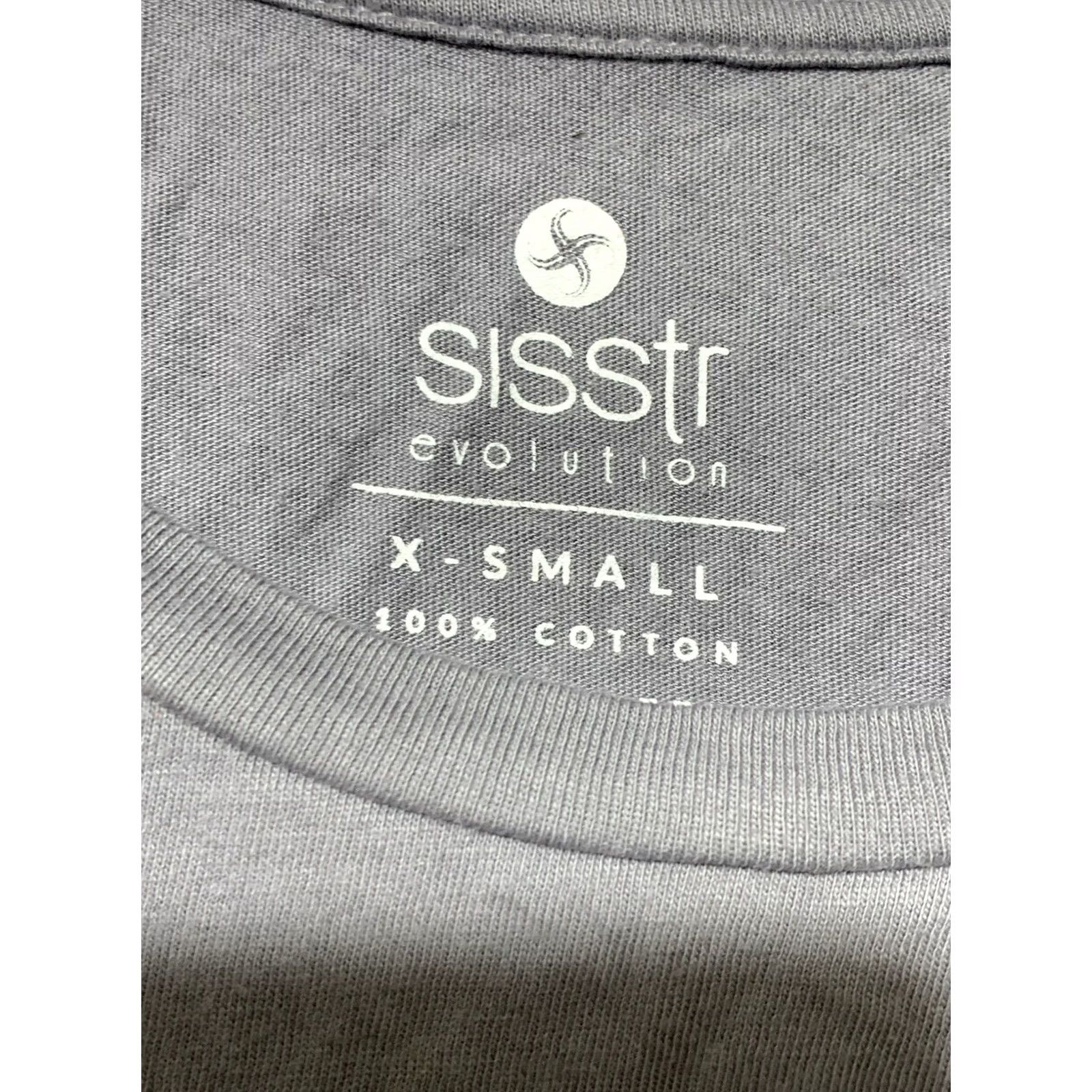 Vintage Sisstr evolution T-Shirt Women's Short Sleeve Gray XS Palm Printed Crew Neck Pullover Regular Fit Casual 100% Cotton Size 28" / US 6 / IT 42 - 2 Thumbnail