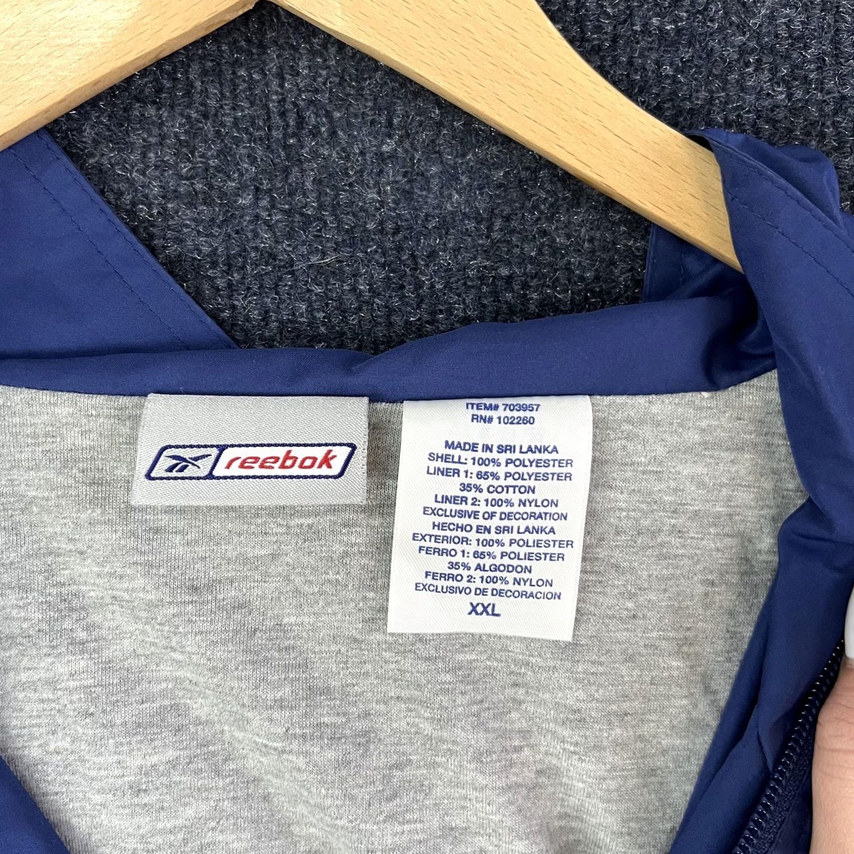 Reebok Reebok Jacket Mens 2XL Blue Full Zip Windbreaker Lined Lightweight Athletic Size US XXL / EU 58 / 5 - 4 Thumbnail
