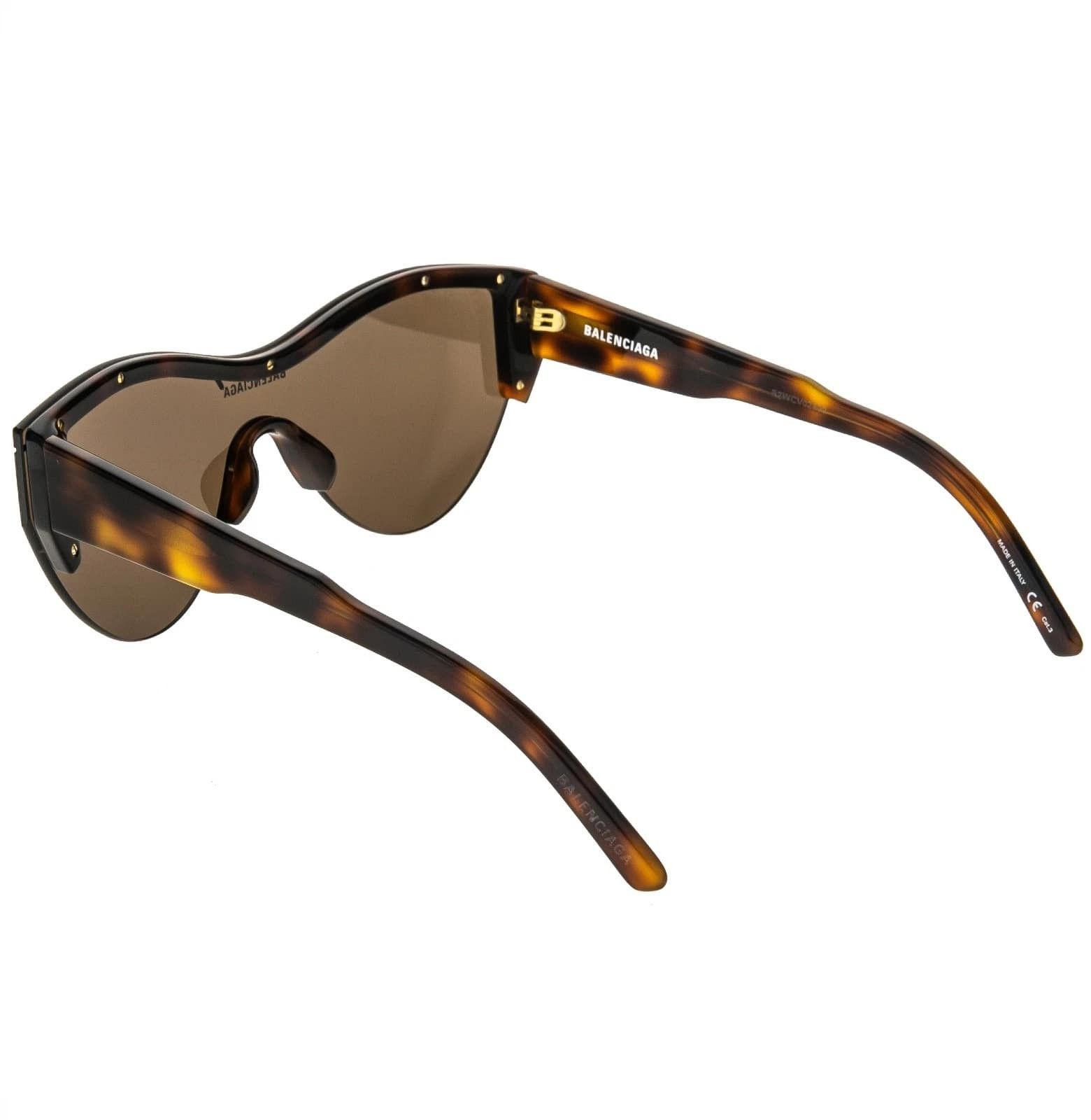 Balenciaga BALENCIAGA BB0004S SKI 0004 Brown Havana Shield Mask 007 Size ONE SIZE - 7 Thumbnail