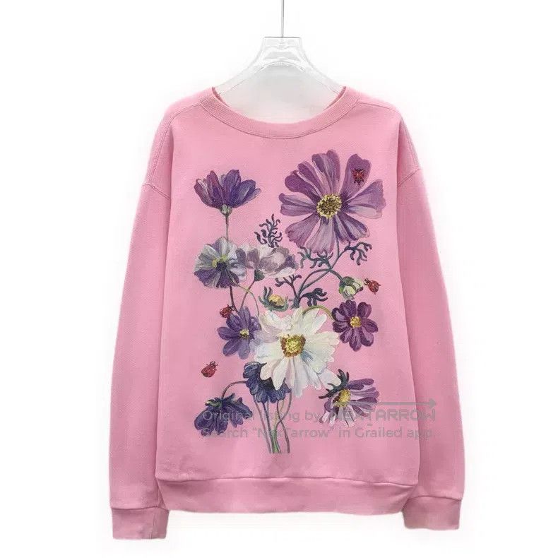 Gucci Gucci Pink letter embroidery cotton round-neck long-sleeve Size S / US 4 / IT 40 - 2 Thumbnail