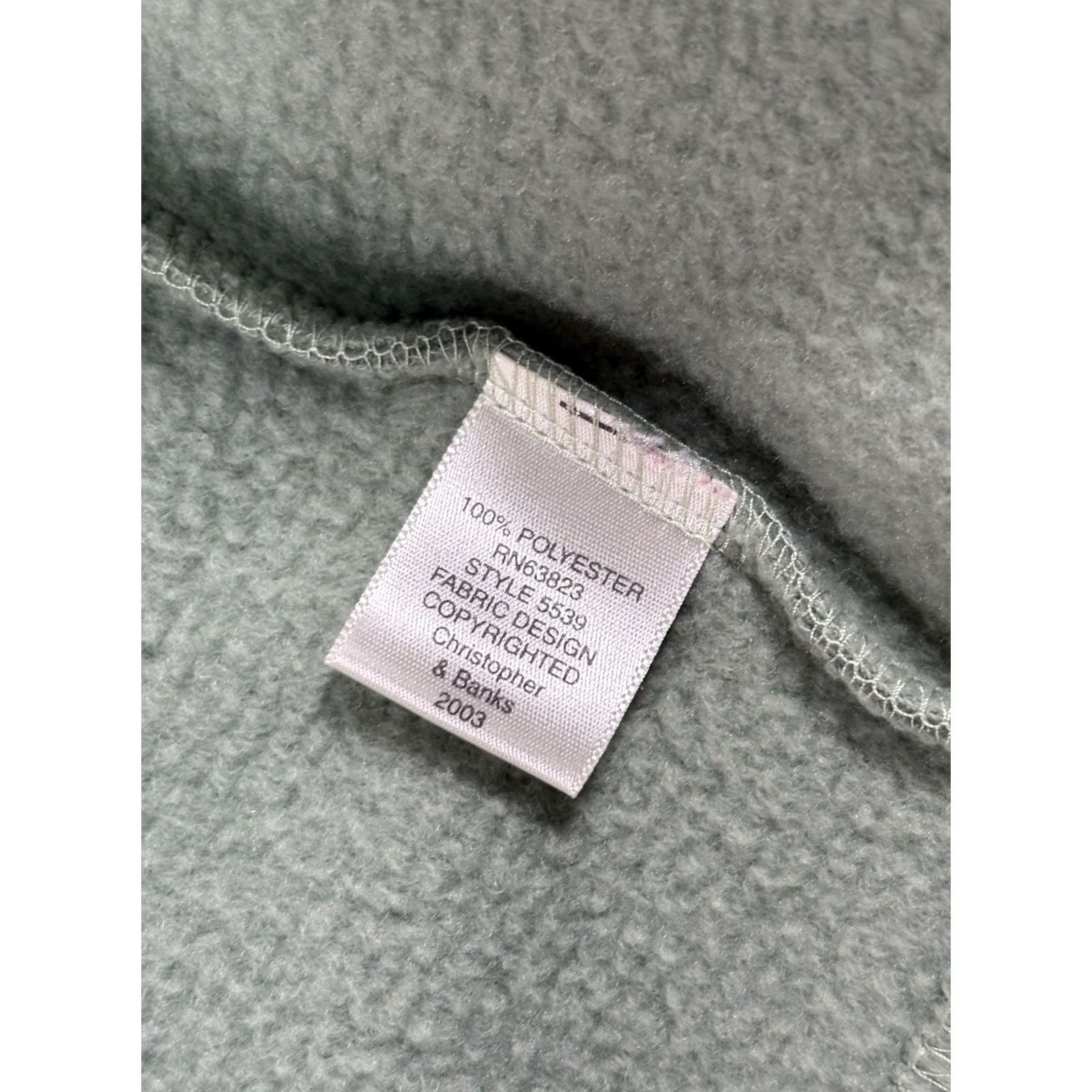 Vintage VINTAGE Christopher & Banks Fleece Cardigan Sweater Women’s Medium Green Full Zip 90s Christmas Holiday Outdoor Womens Size M / US 6-8 / IT 42-44 - 6 Thumbnail