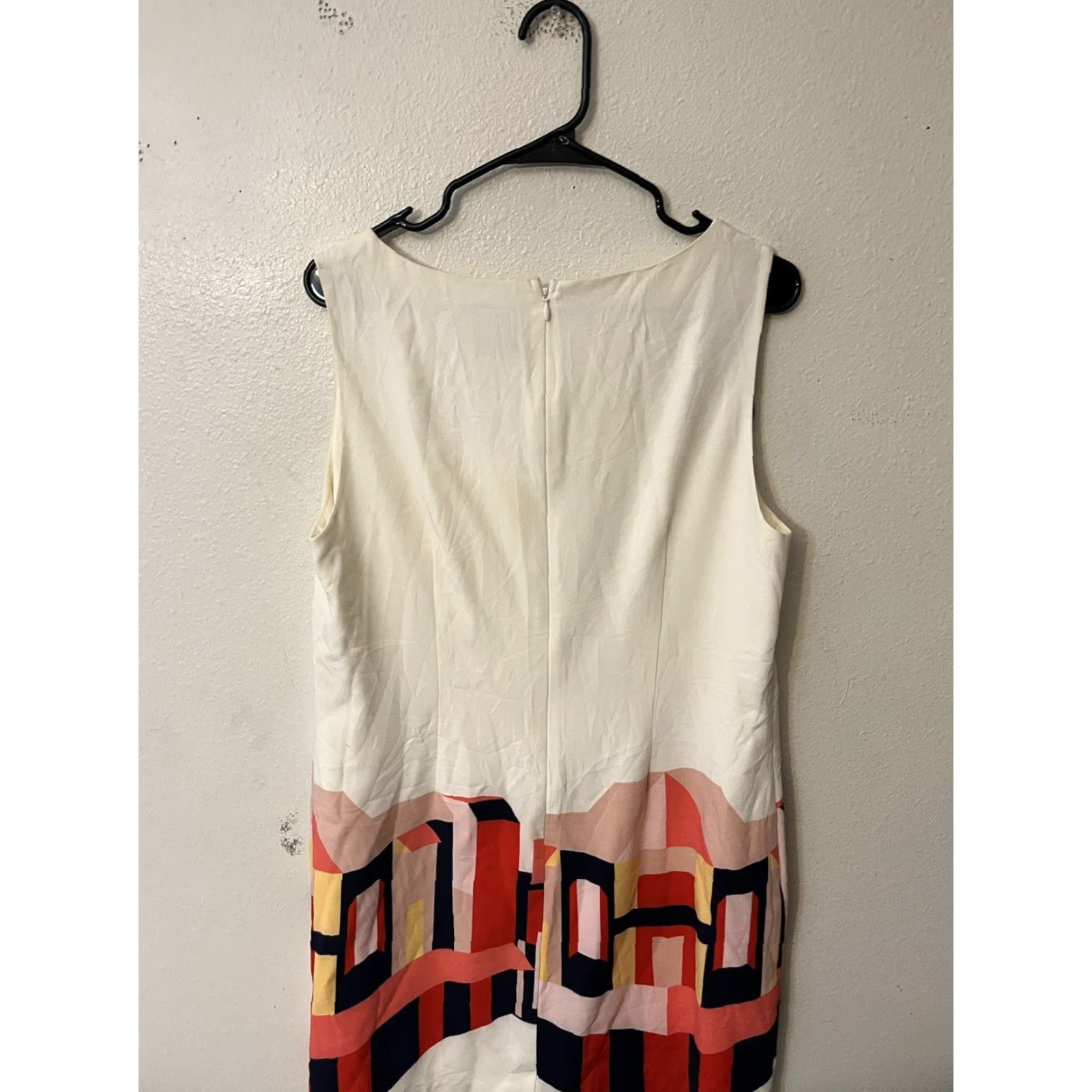 Vince Vince Dress Sleeveless Women 14 Multicolor White Knee Length Boat Neck Sheath Dress Size XL / US 12-14 / IT 48-50 - 3 Thumbnail