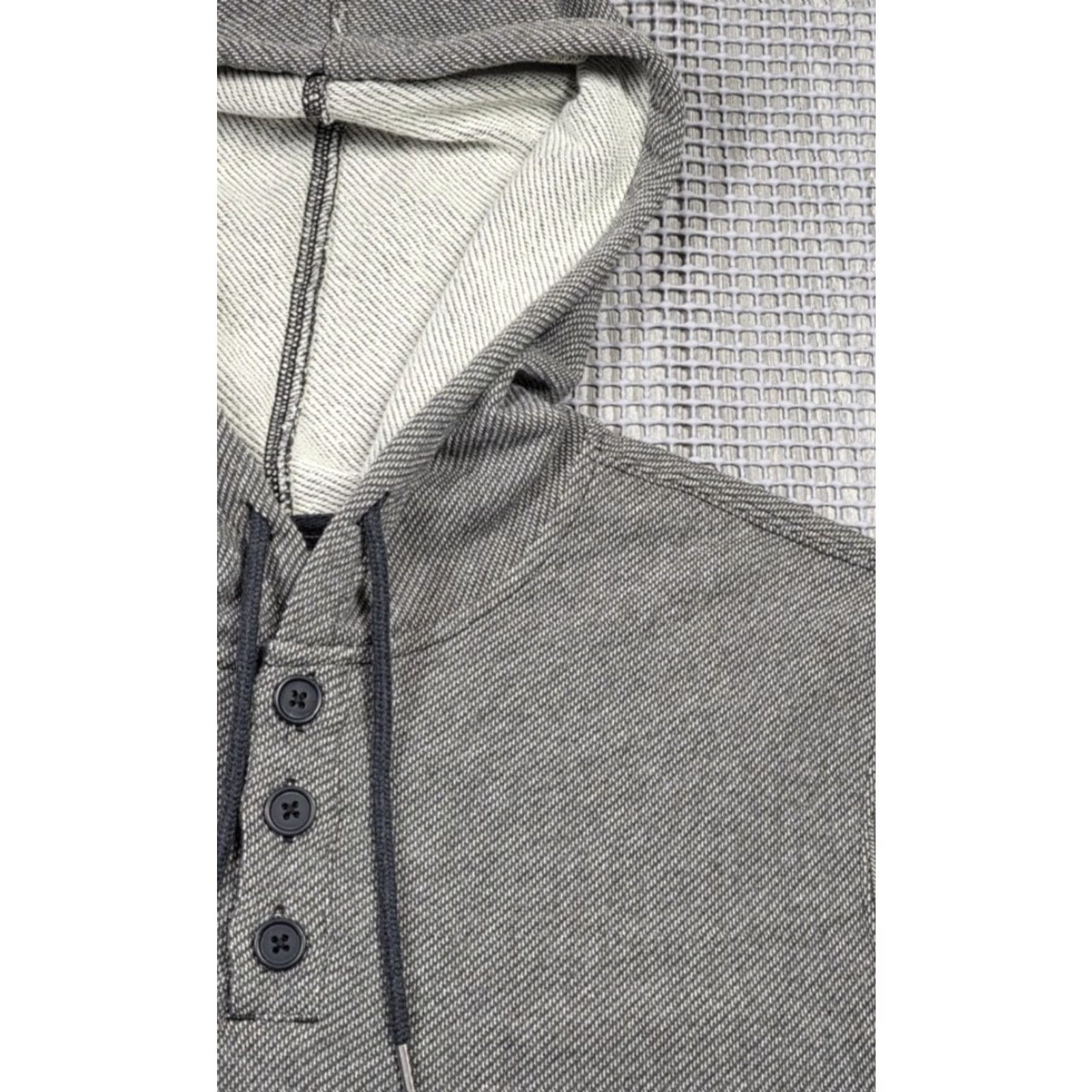 RVCA RVCA Men's Henley Hoodie Sweatshirt Hooded Button 3 Buttons Multicolor Logo Embroidered Hip Hop Shirt Hoodie Mens M Size US M / EU 48-50 / 2 - 4 Thumbnail