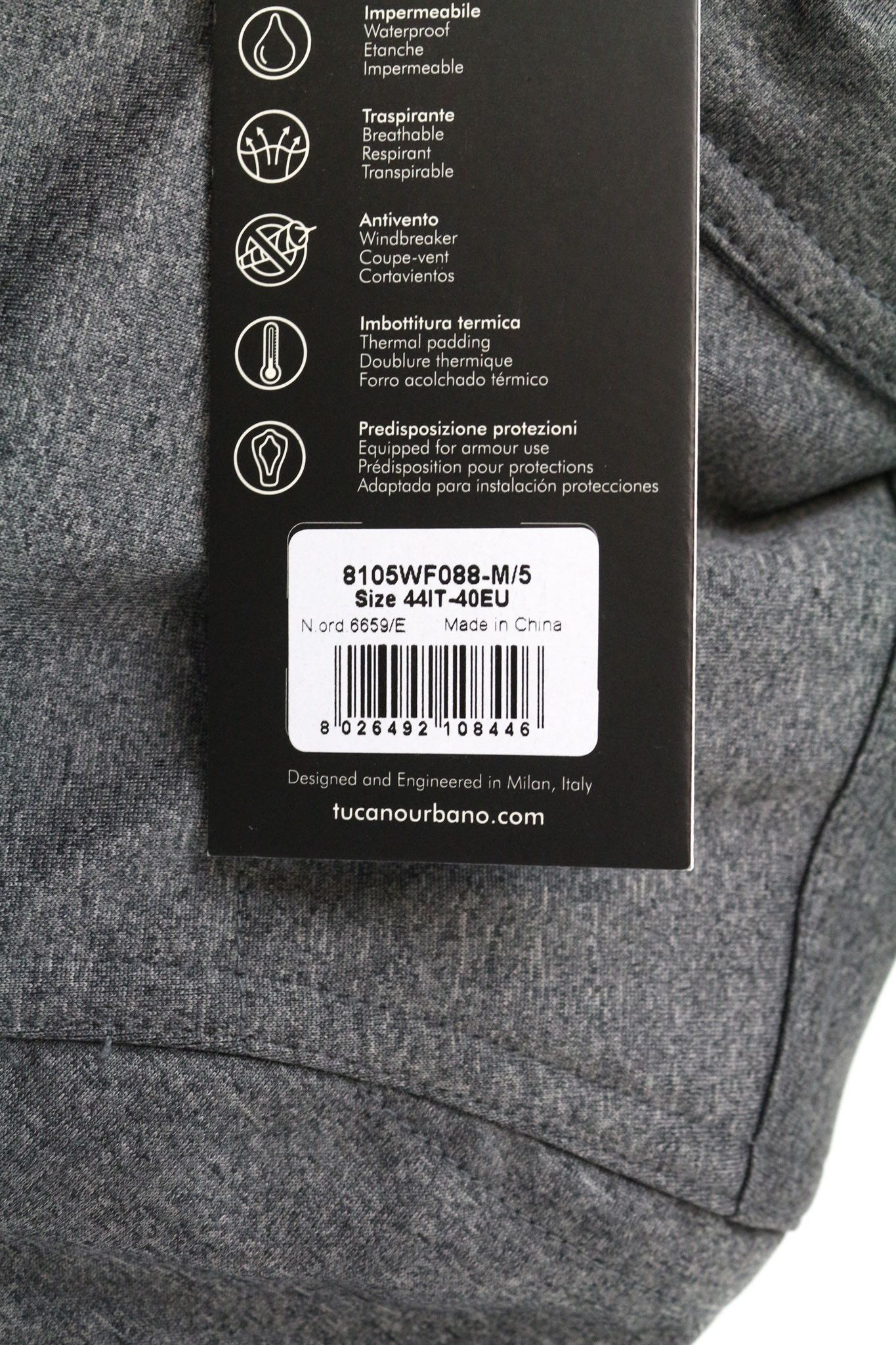Other WILMA EU40 Grey Waterproof Padded Moto Jacket 75589 Size L / US 10 / IT 46 - 5 Thumbnail