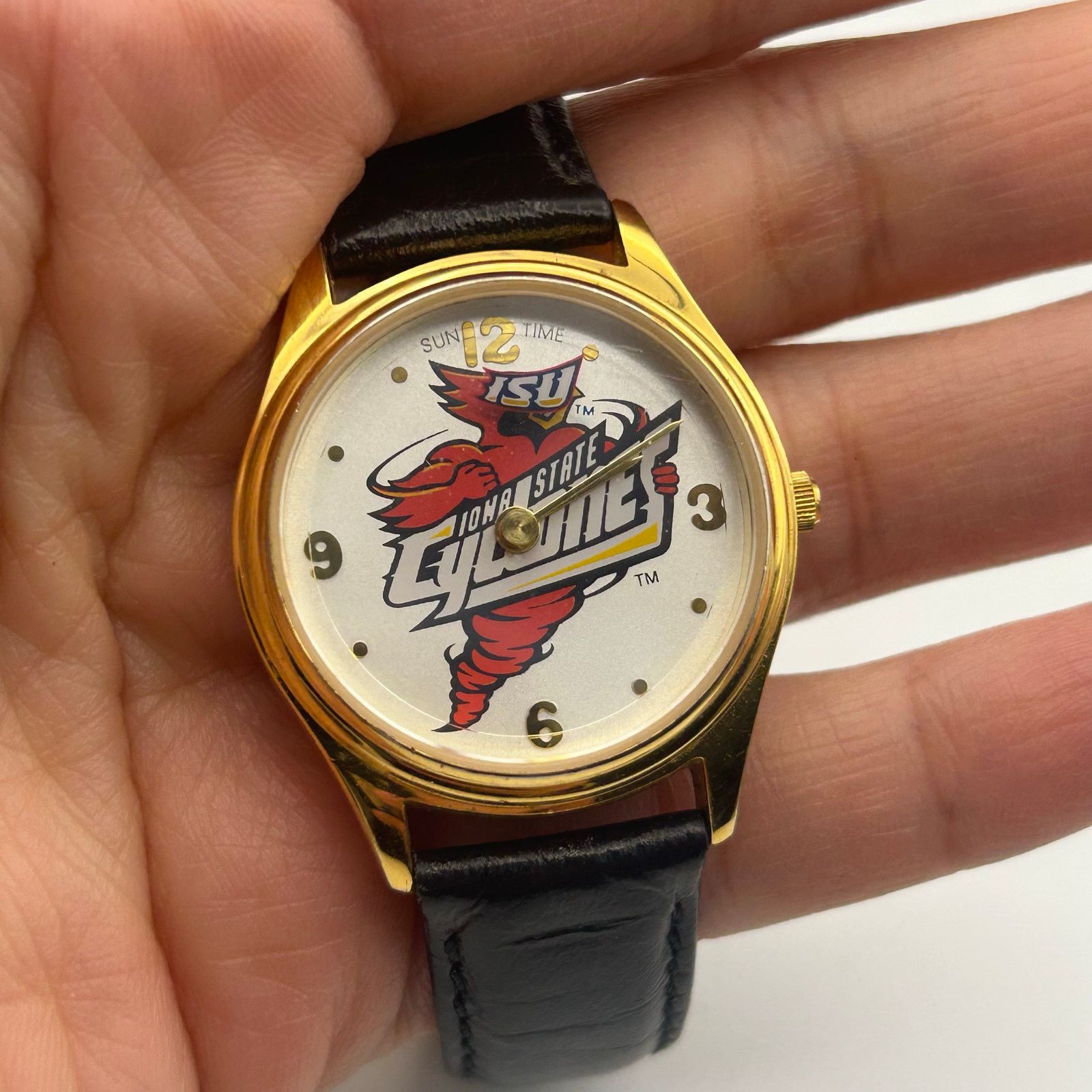 Other ISU Gold Tone Black Leather Women’s Watch New Battery Size ONE SIZE - 7 Thumbnail