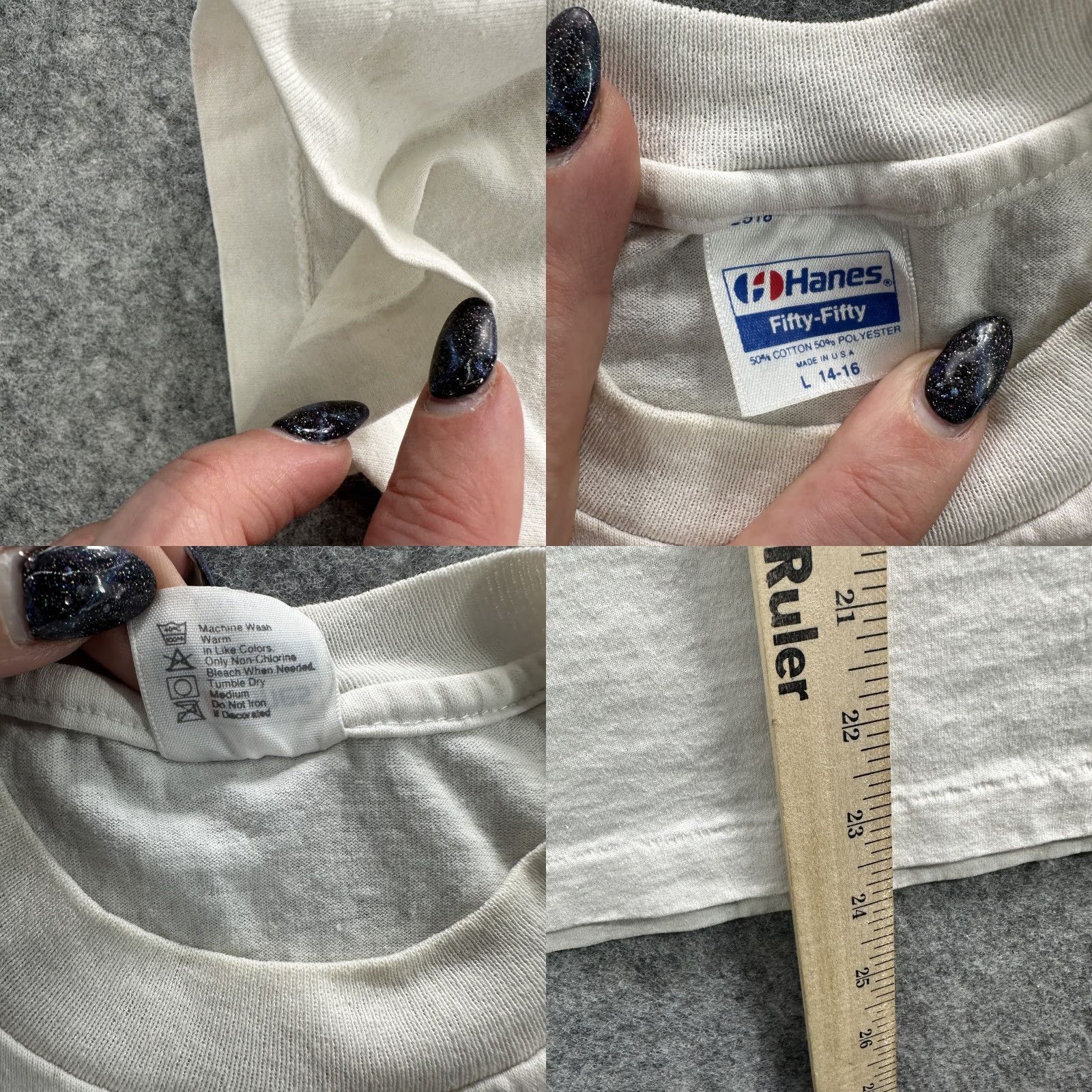 Hanes VINTAGE Hanes University Hospital Shirt Mens L White Short Sleeve Graphic Print 90s Ride Smart Summer SmartStart Size US L / EU 52-54 / 3 - 8 Thumbnail