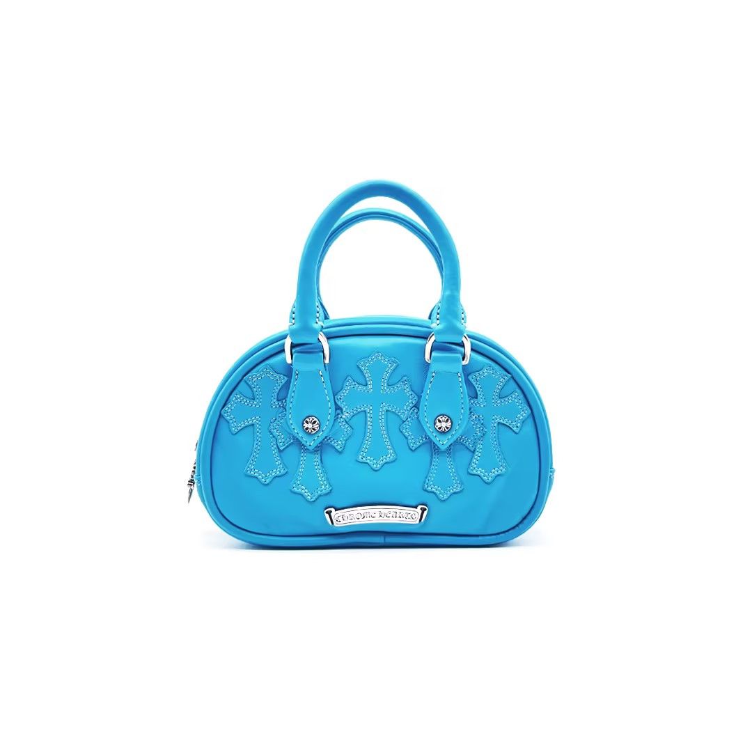 Chrome Hearts Chrome Hearts Blue Leather Cross Patch Mini Gym Bag Size ONE SIZE - 2 Thumbnail