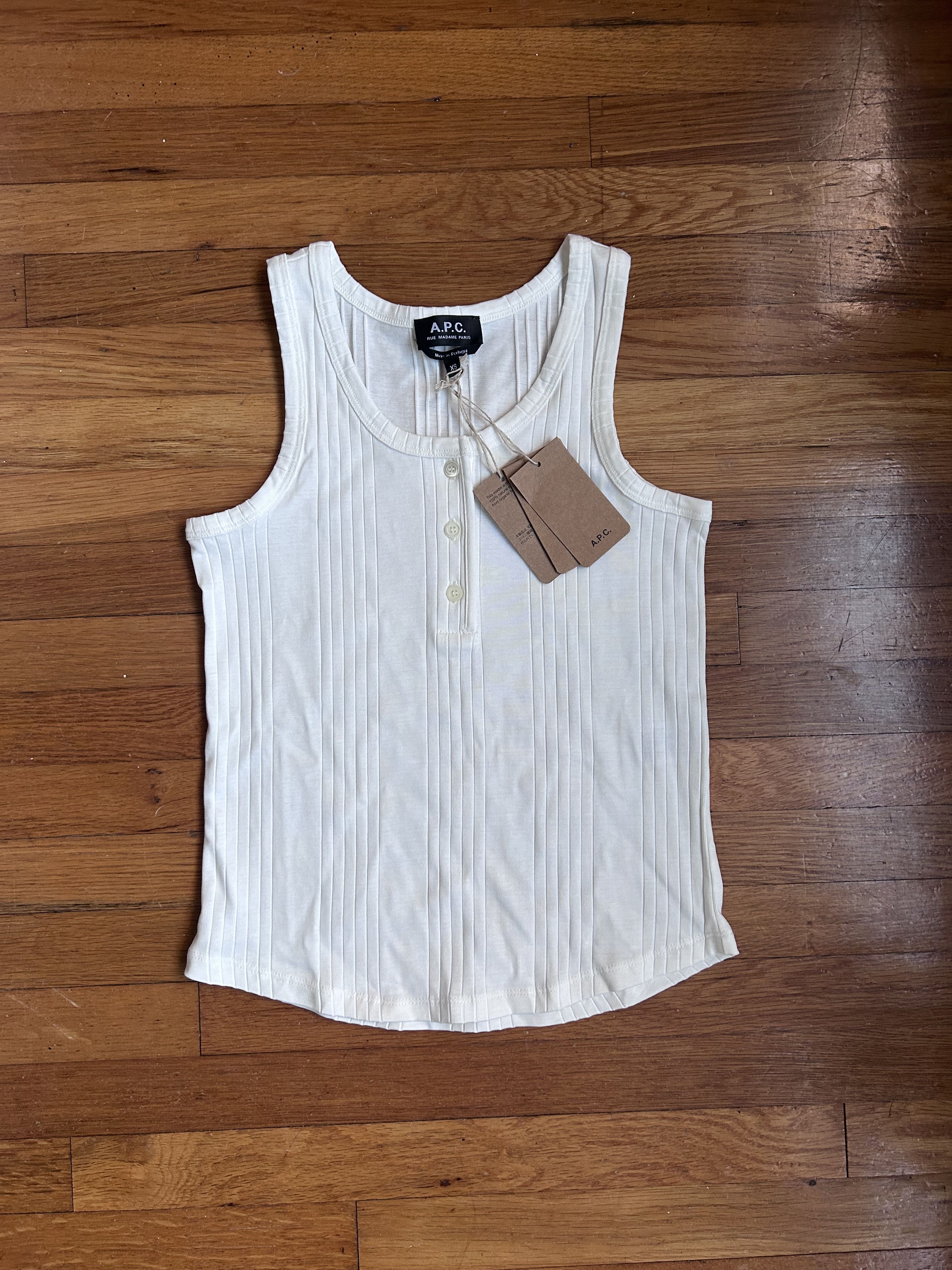 A.P.C. A.P.C. Debardeur Amber Ribbed Tank Top Size XS / US 0-2 / IT 36-38 - 1 Thumbnail