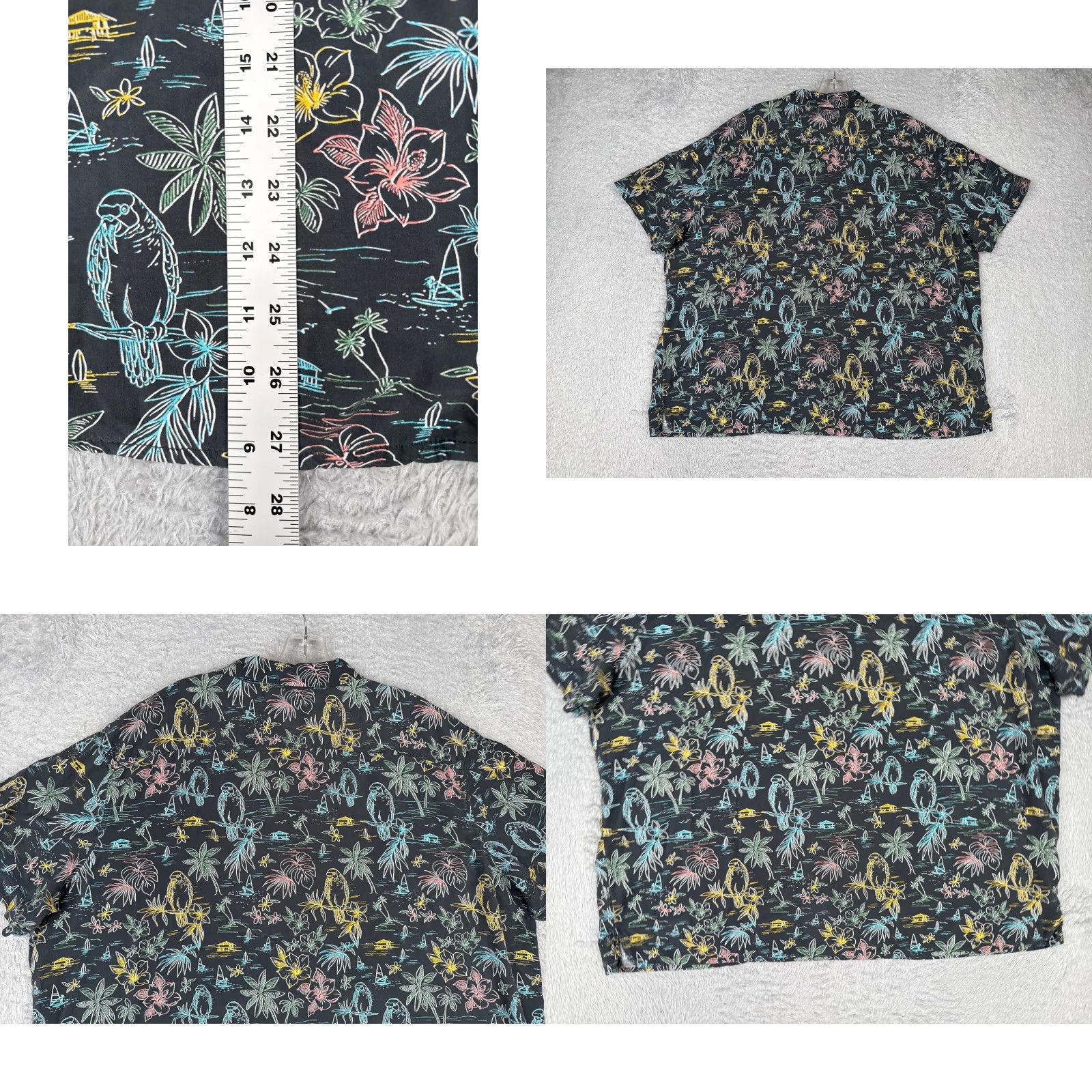 Vintage Goodfellow & Co Shirt Men 2XL XXL Black Macaws AOP Hawaiian Button Up 100% Rayon Size US XXL / EU 58 / 5 - 9 Thumbnail