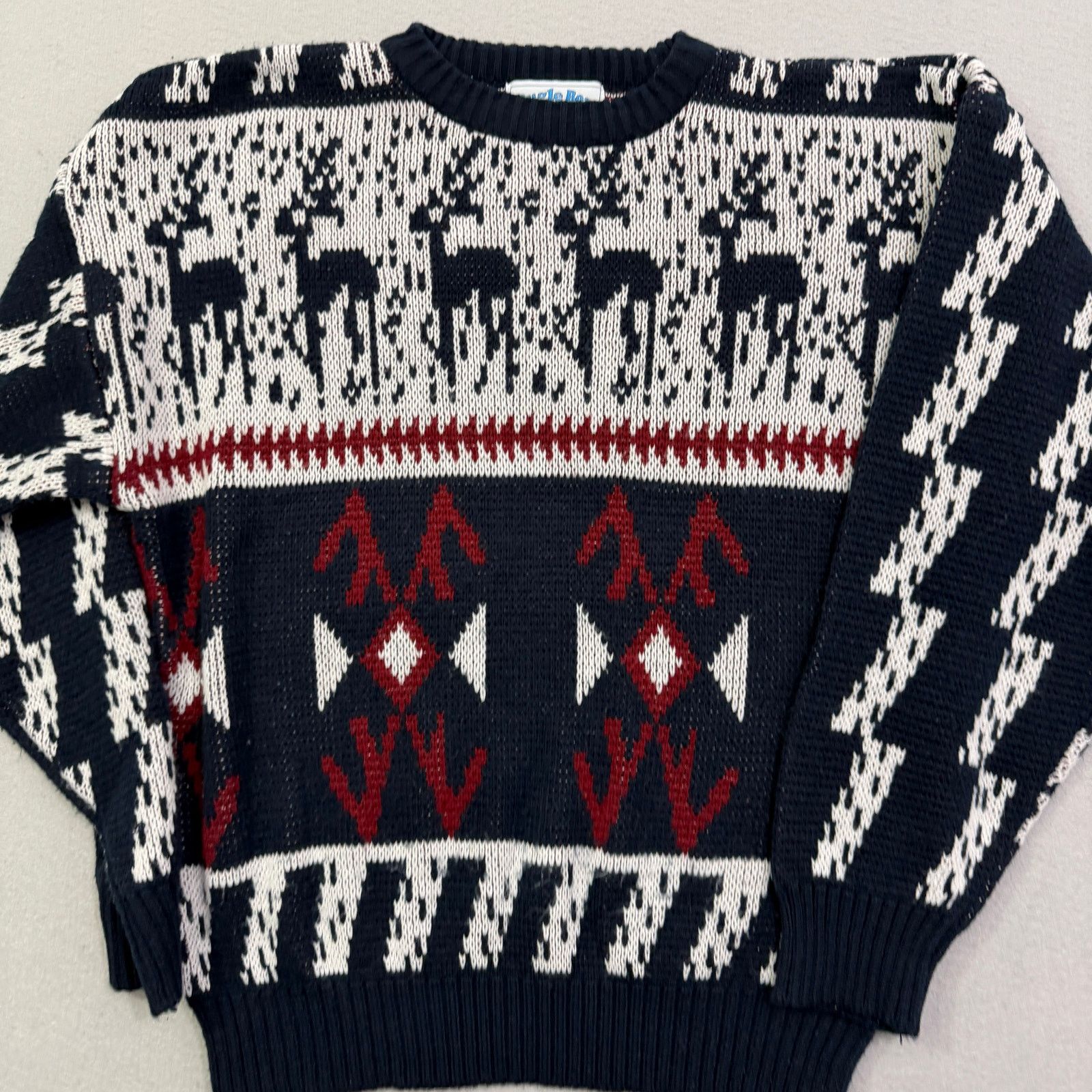 Vintage Vintage Bugle Boy Sweater Men's Small Blue Red Deer Size US S / EU 44-46 / 1 - 2 Thumbnail