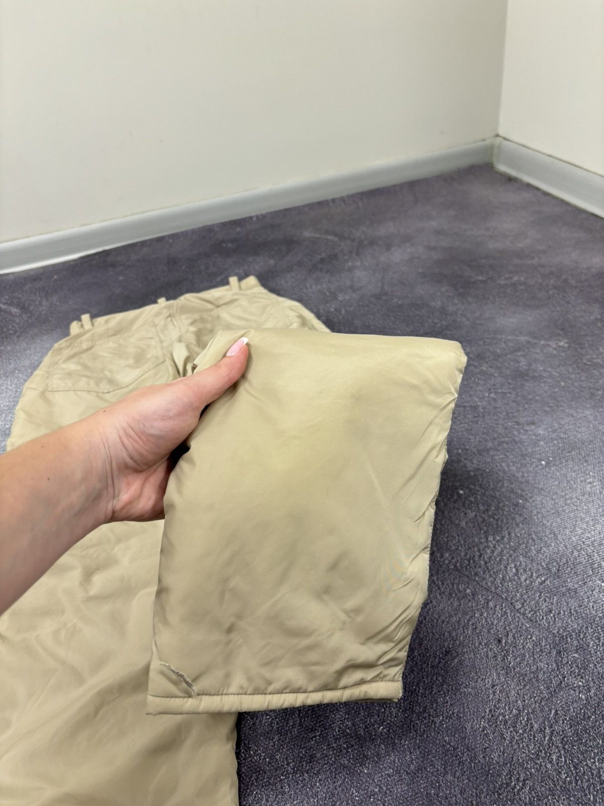 Aspesi Alberto Aspesi Women’s Rare Beige Italian Luxury Nylon Pants Size 27" / US 4 / IT 40 - 16 Thumbnail
