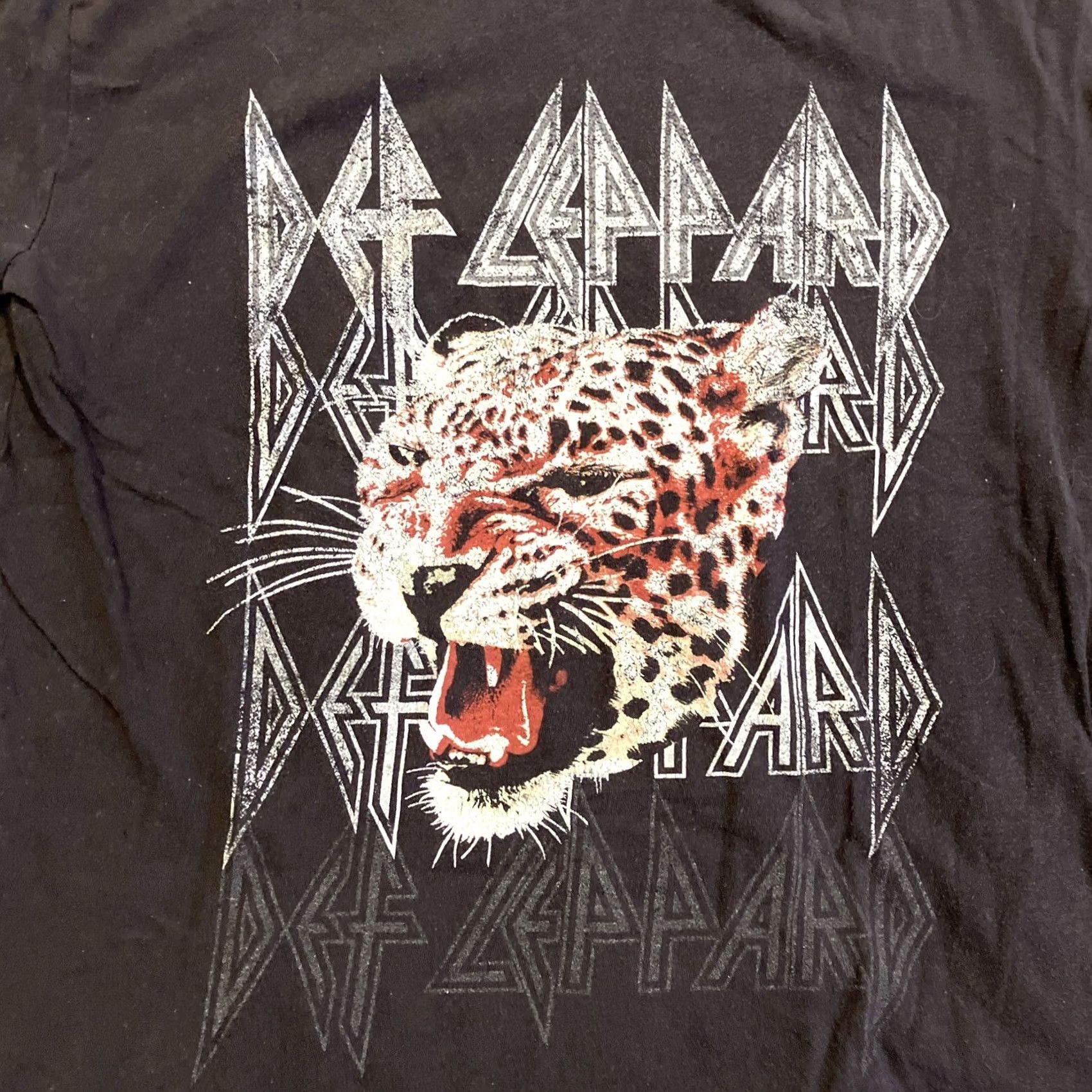 Vintage Def Leppard Leopard Graphic Short Sleeve Crewneck T Shirt Large Women 100% Cotton Black Vintage? No Size L / US 10 / IT 46 - 2 Thumbnail