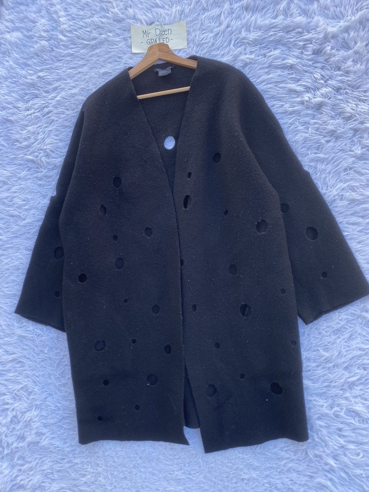 Armani Exchange Rare Armani Exchange Winter Wool Distressed Hole Jacket Size US L / EU 52-54 / 3 - 4 Thumbnail