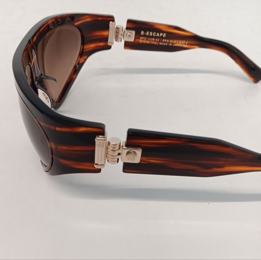 Balmain Balmain Unisex B-Escape Geometric Sunglasses - Brown/Gold Size ONE SIZE - 10 Thumbnail
