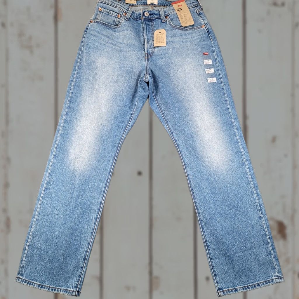 Levi's Womens Levis 501 Jeans 31x30 Light Blue High Rise Stretch Straight Leg NEW Size 24" / US 00 / IT 34 - 1 Thumbnail