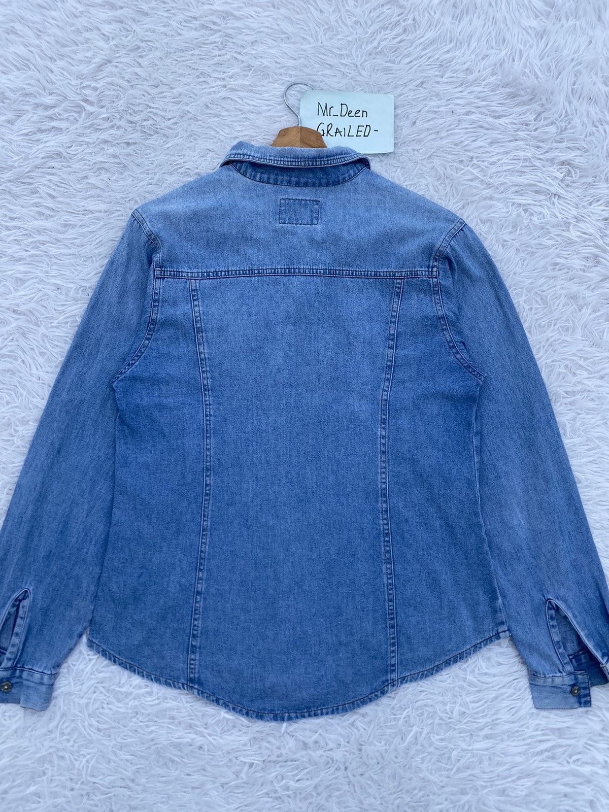 Issey Miyake Rare Vintage 90s Issey Miyake IS Blue Denim Shirt Size US S / EU 44-46 / 1 - 16 Thumbnail
