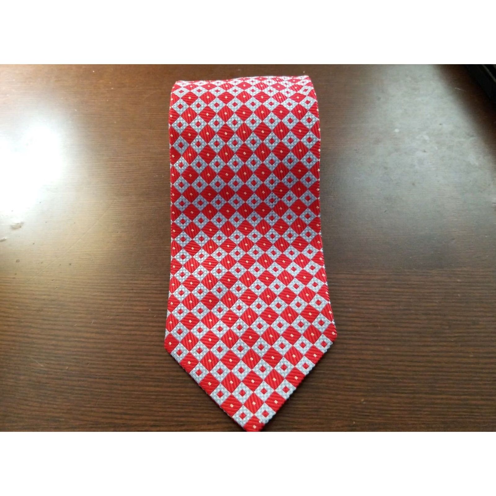 Nordstrom ALLEA TIE Neck Tie 100% Silk Made in Italy Multi-Color Geometric Nordstrom Geometric Pattern Mens 57-60in Classic PMID Size ONE SIZE - 2 Thumbnail