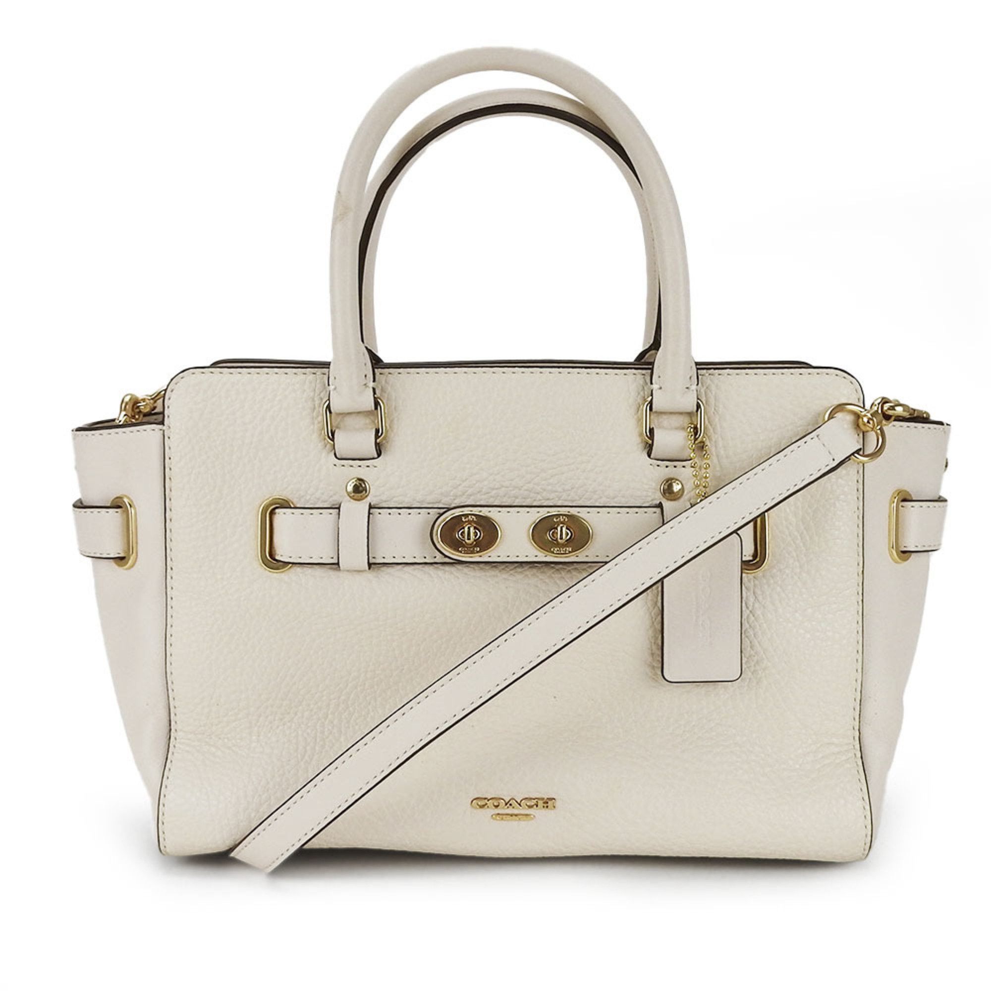 image of Coach Shoulder Bag Blake Carriole F55665 Leather White Handbag Women's Coach