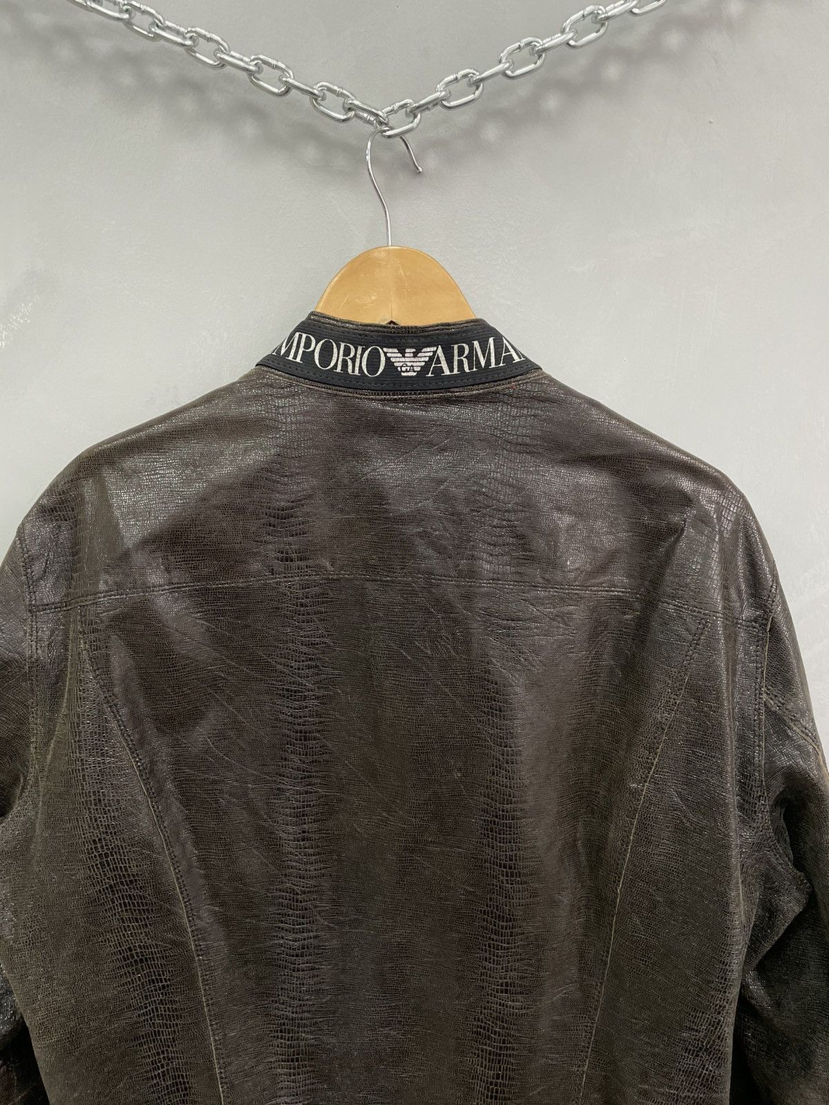 Emporio Armani VINTAGE iguana LEATHER EMPORIO armani AVANT GARDE JACKET 90s Size US L / EU 52-54 / 3 - 12 Thumbnail
