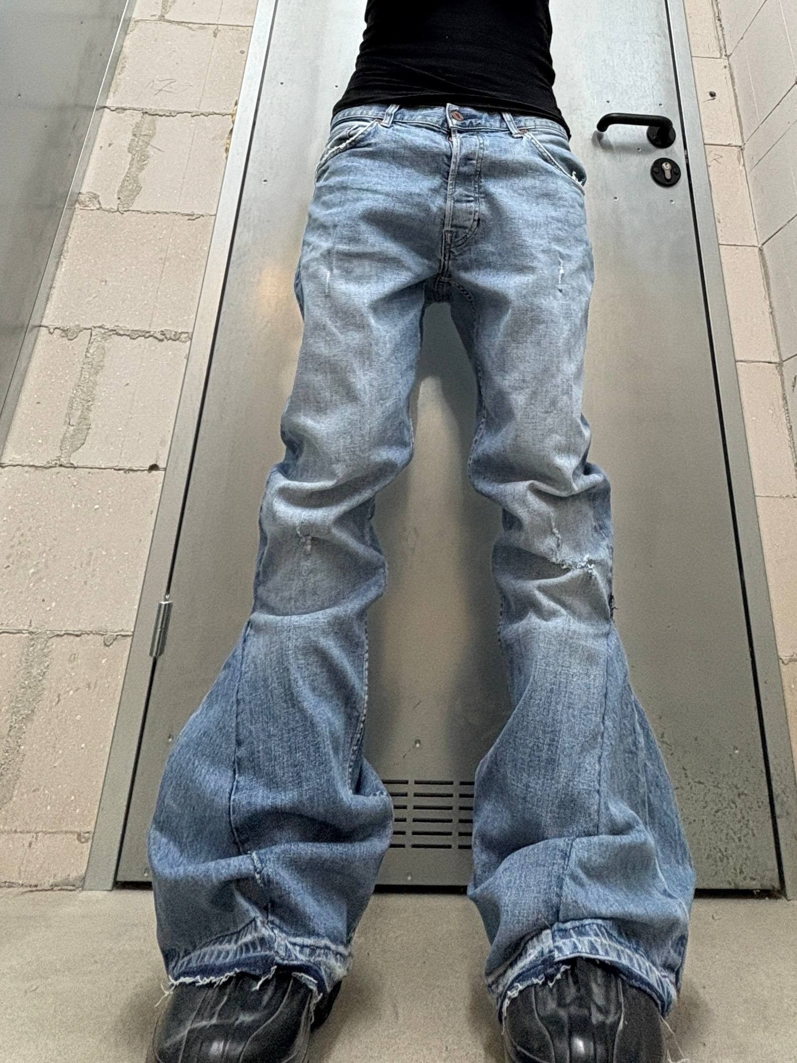 Japanese Brand rare flared blue handmade streetwear jeans Size US 31 - 3 Thumbnail