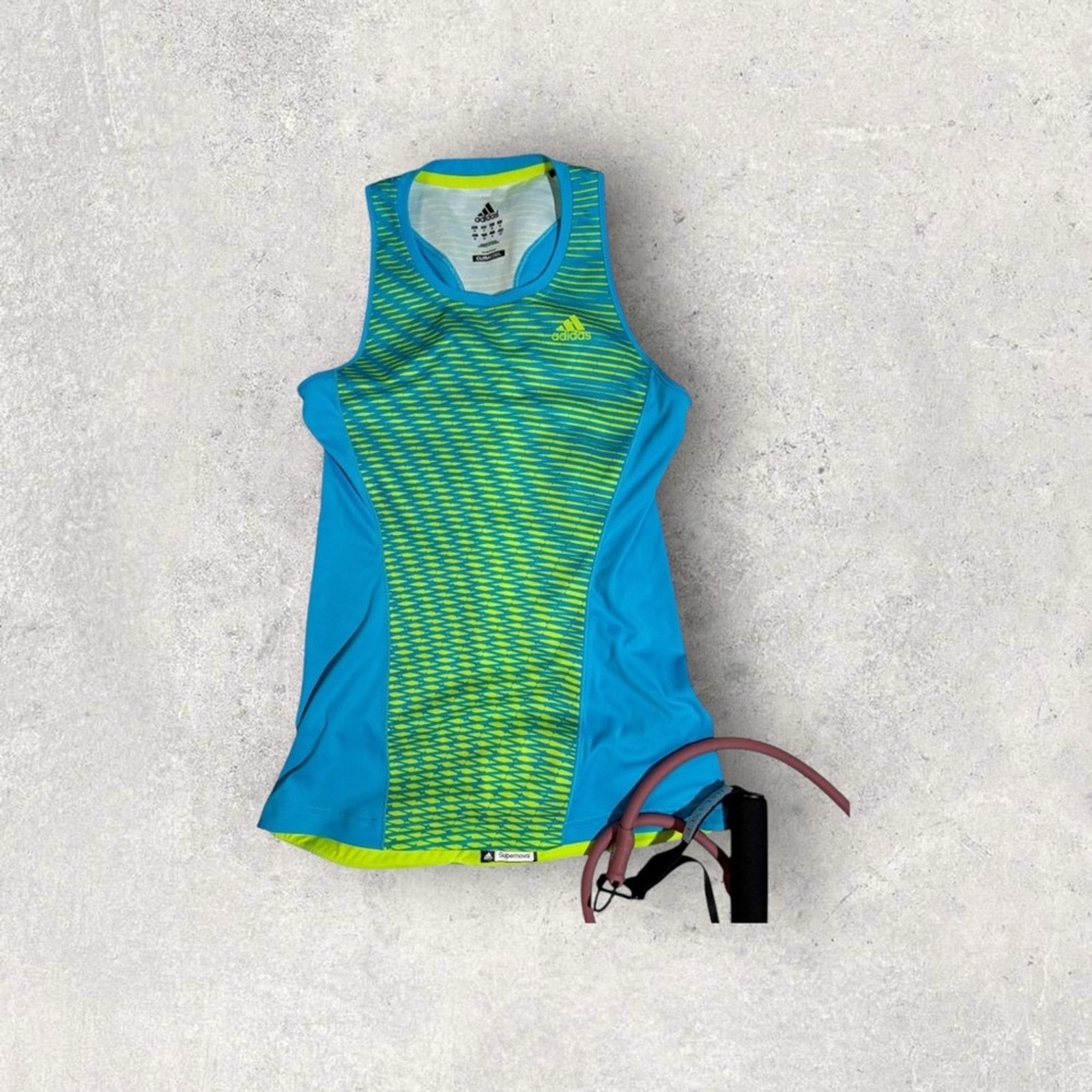 Adidas Adidas Fitted Blue and Green Tank Top Size S / US 4 / IT 40 - 3 Thumbnail