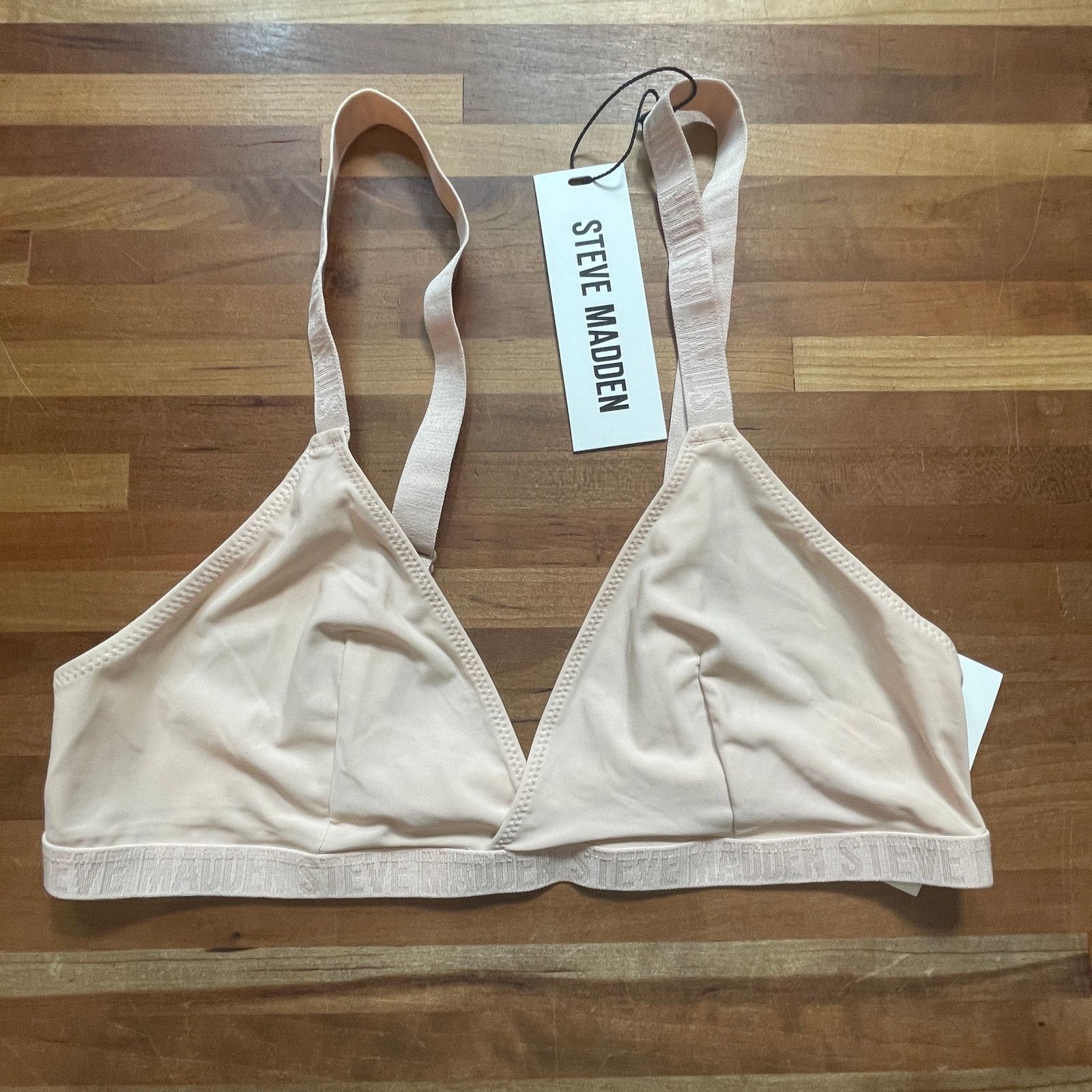 Steve Madden Steve Madden Women’s Triangle X-Back Lounge Bra tan medium Size ONE SIZE - 1 Thumbnail