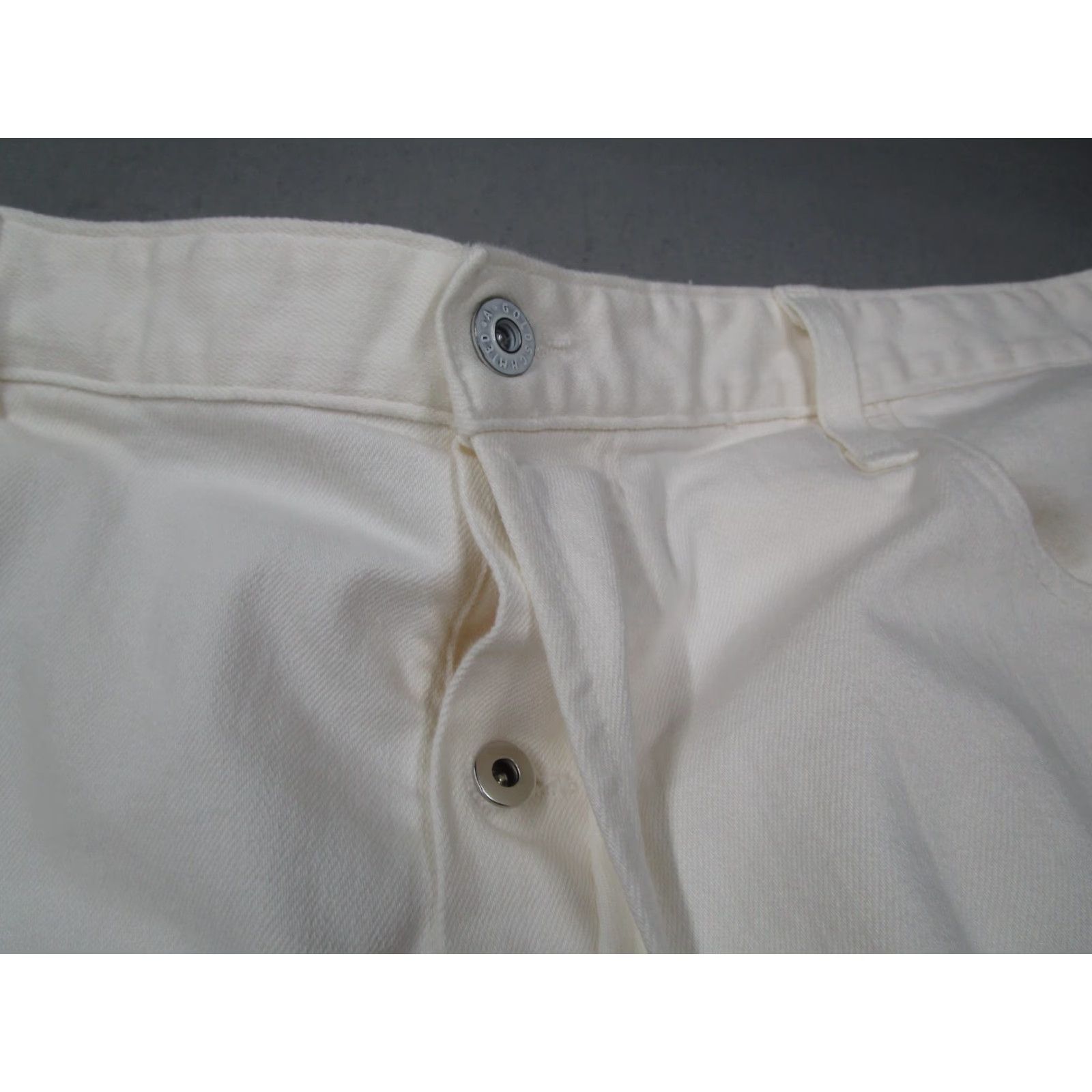 Denime ADRIANO GOLDSCHMIED Wells Carpenter Jeans Mens 38 White Denim 5-Pocket Relaxed Tapered 31in inseam Size US 38 / EU 54 - 6 Thumbnail