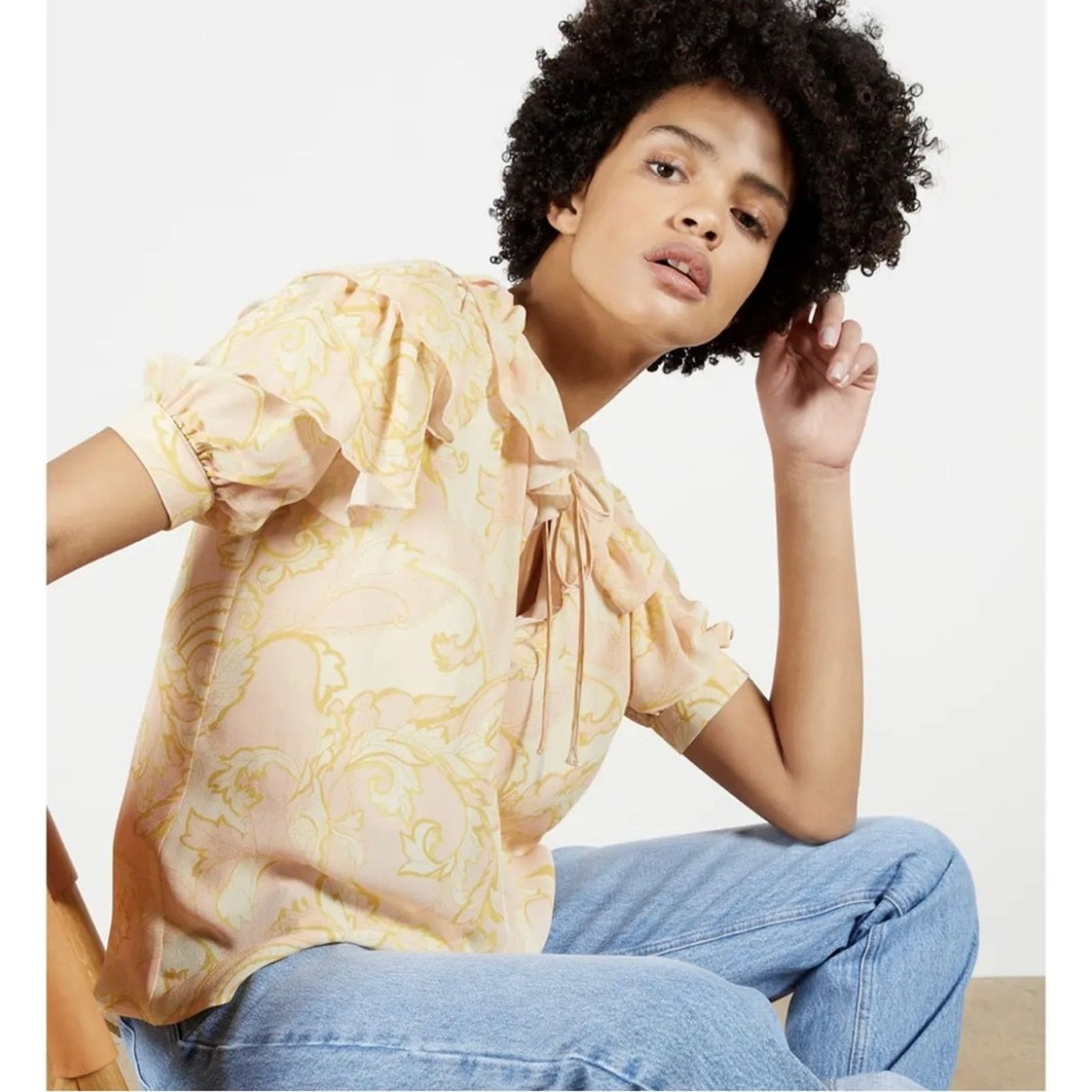 Ted Baker Ted Baker Frisis paisley print ruffle tie front blouse Size M / US 6-8 / IT 42-44 - 1 Thumbnail