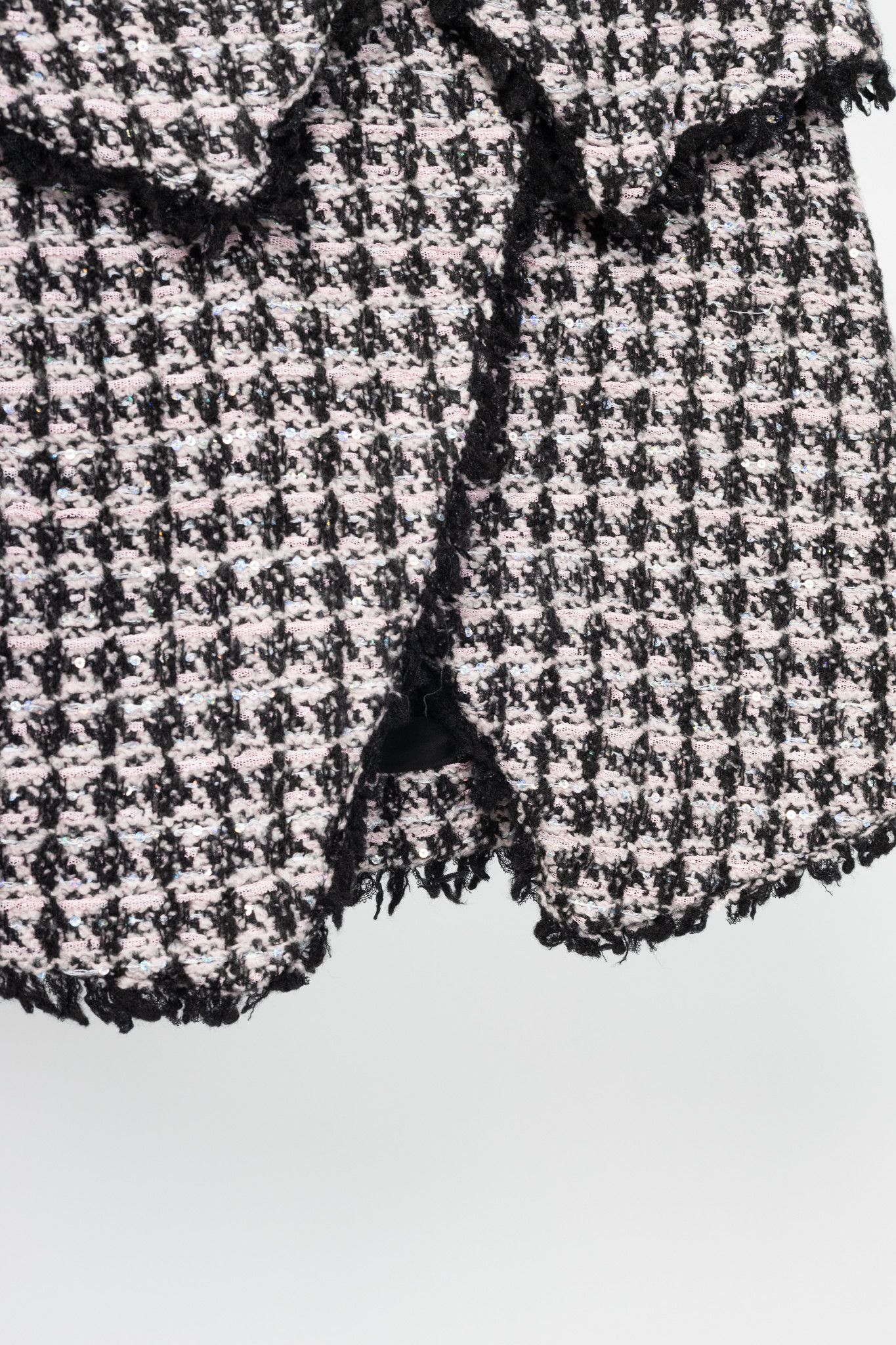 Balmain Balmain Sequin Houndstooth Tweed Wrap Mini Skirt Size 27" / US 4 / IT 40 - 5 Thumbnail