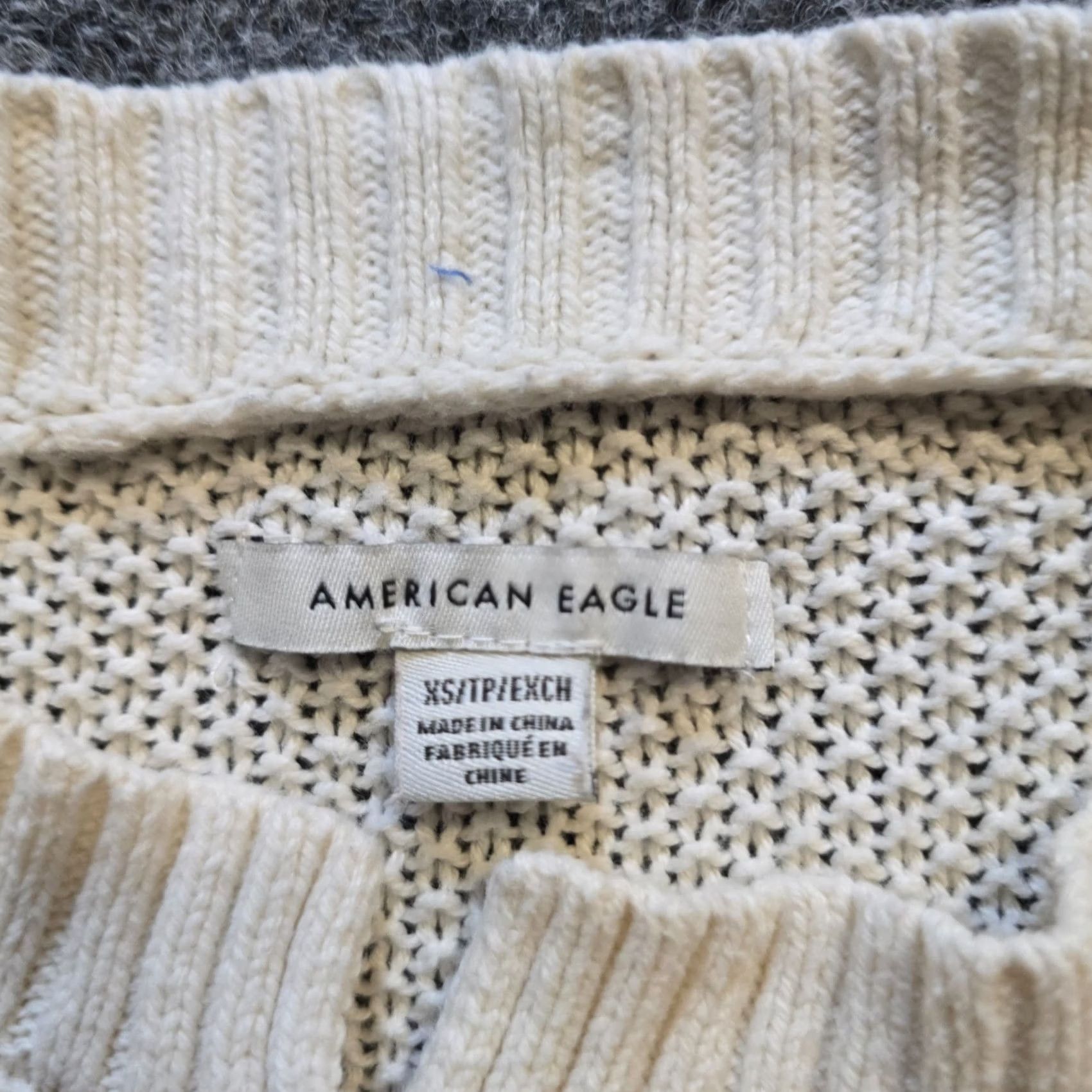 American Eagle Outfitters American Eagle Sweater Womens XS Beige Henley Colorblock Capsule Casual Shirt Size XS / US 0-2 / IT 36-38 - 4 Thumbnail