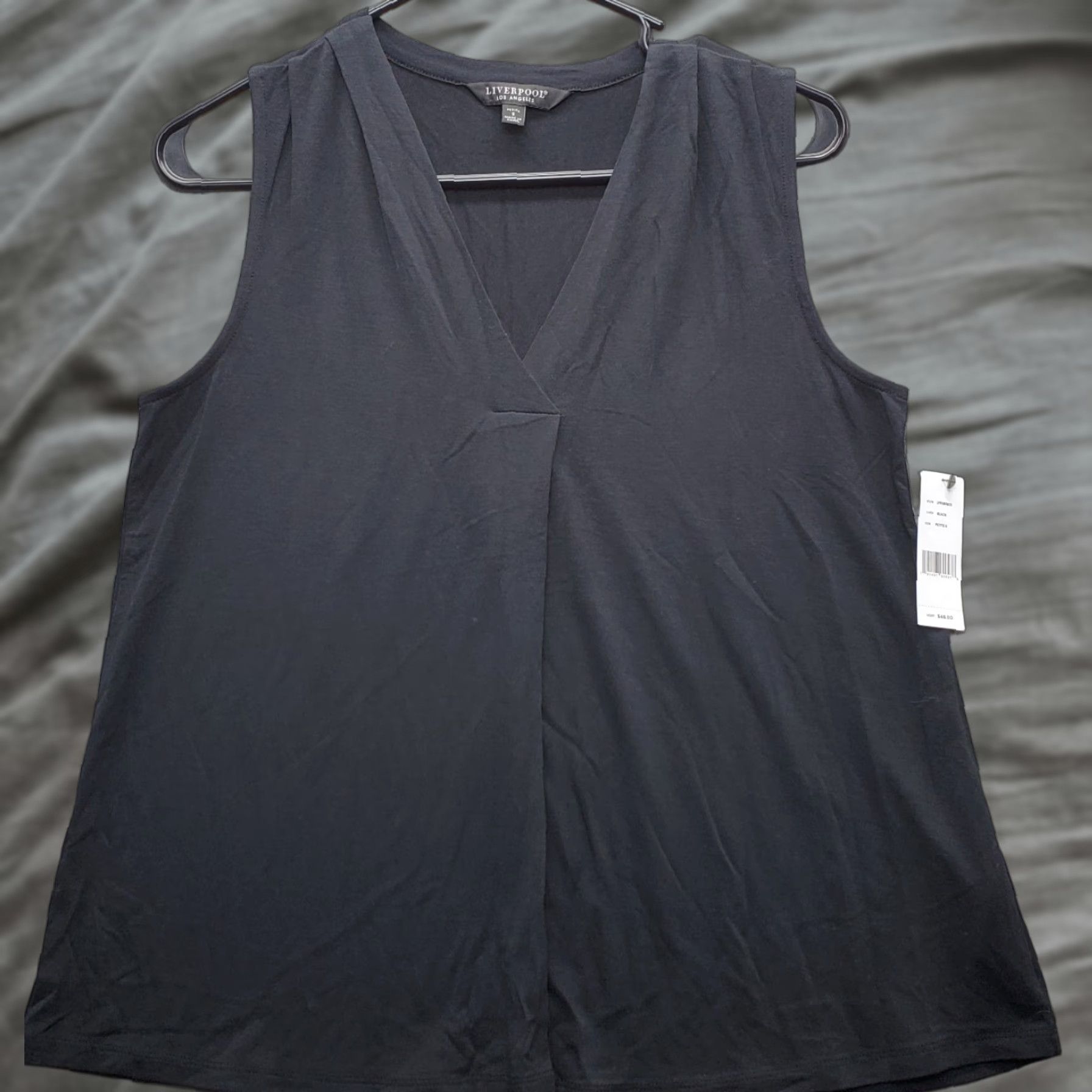 Vintage Liverpool Los Angeles Knit Top Women's PS Black Modal Sleeveless V-Neck Size S / US 4 / IT 40 - 1 Thumbnail