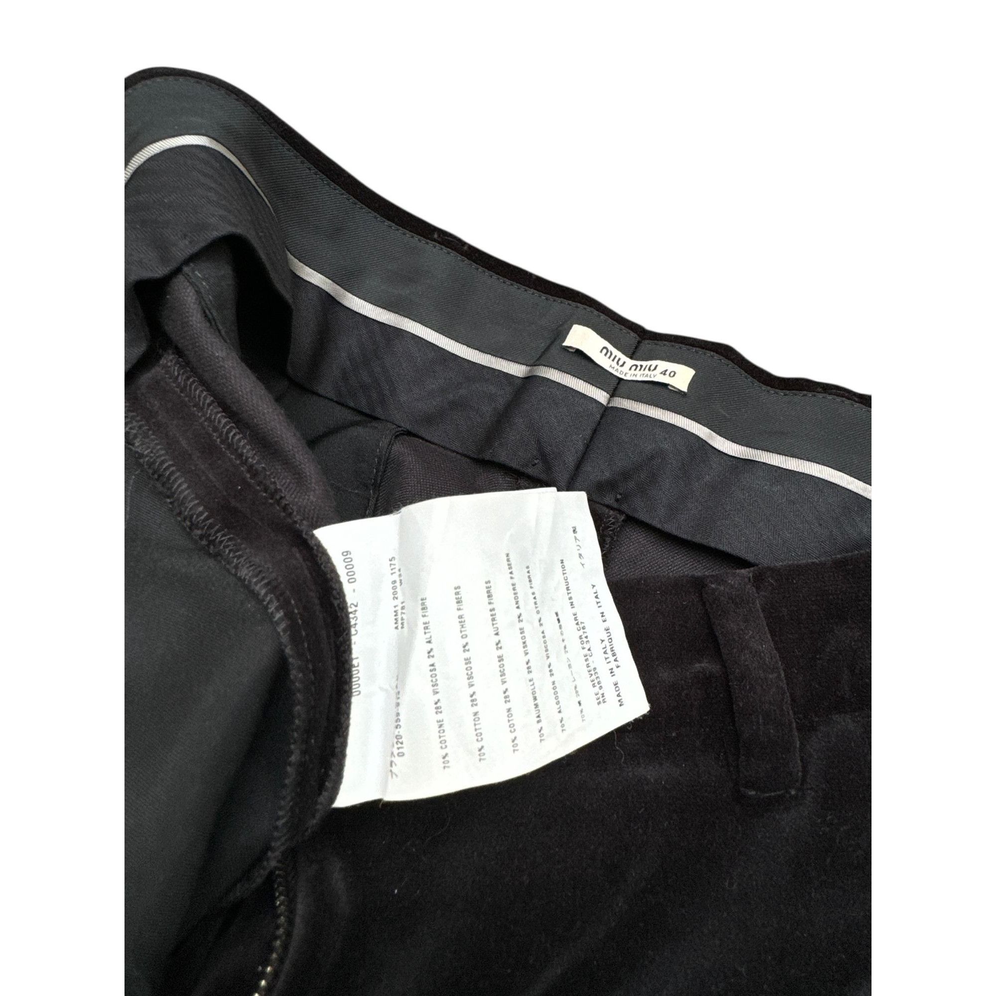 Miu Miu Black Corduroy Velvet Pants Size 30" / US 8 / IT 44 - 5 Thumbnail