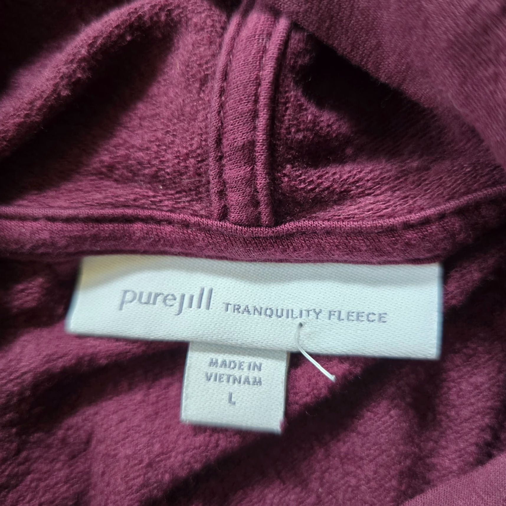 J. Jill J Jill Top Womens Large Purple Tranquility Fleece Hoodie Casual Sweatshirt Basic Size L / US 10 / IT 46 - 6 Thumbnail