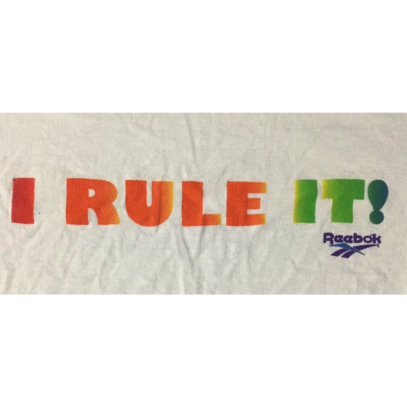 Reebok Vtg 90s Reebok I Dont Play The Field I Rule It Faded Shirt M White Mens T-Shirt Old School Grunge Sports USA Baseball Track Retro Logo Size US M / EU 48-50 / 2 - 4 Thumbnail