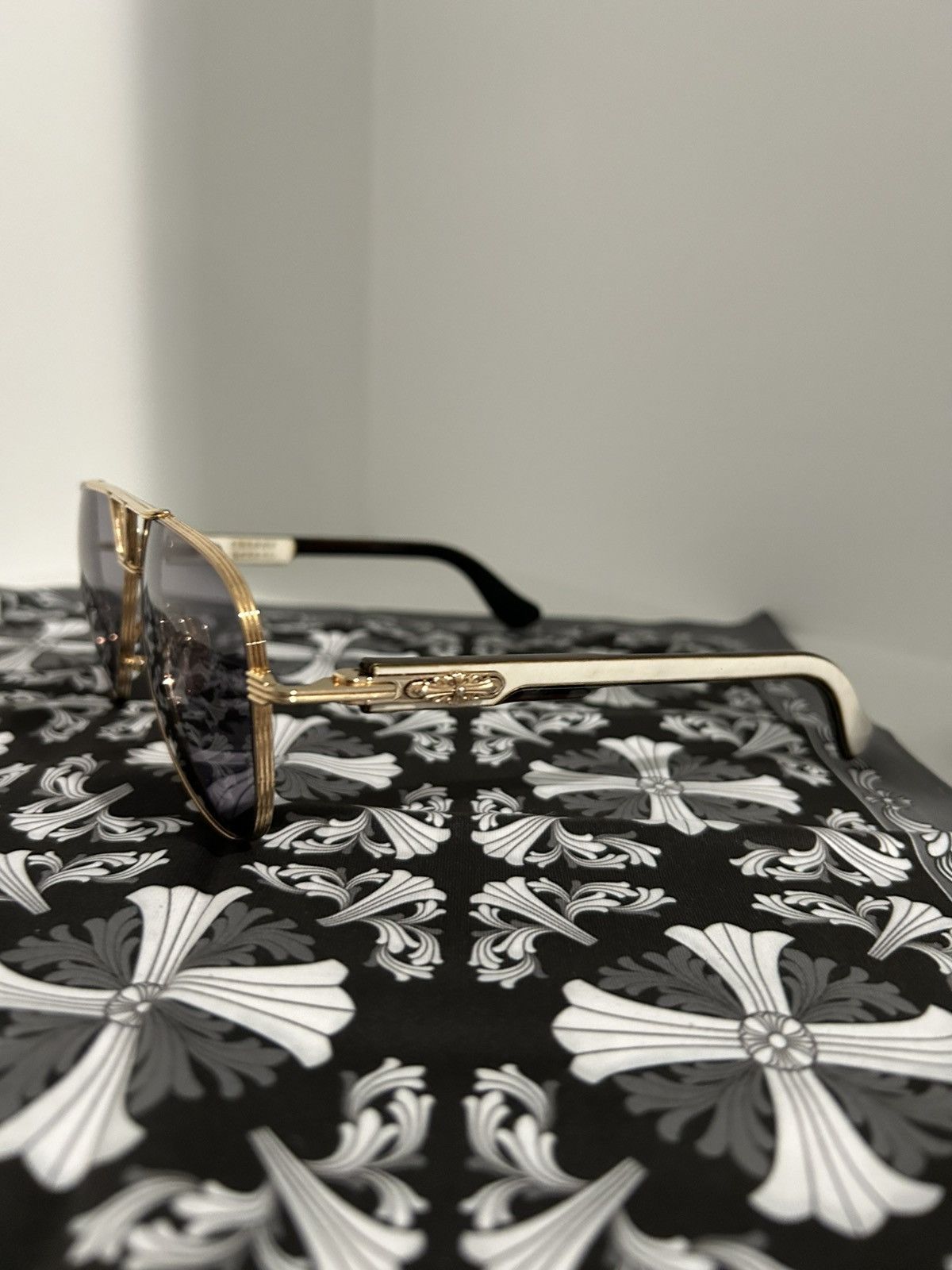 Chrome Hearts RARE CHROME HEARTS “Wet Tee” aviator yacht master sunglasses Size ONE SIZE - 3 Thumbnail